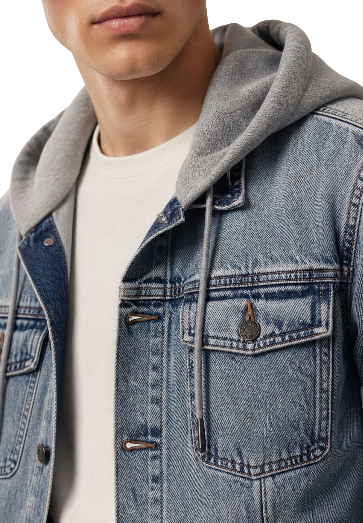 Giubbino di Jeans Gj Cropped Trucker Jacket M6RN67 Gj Tinted Medium Mar