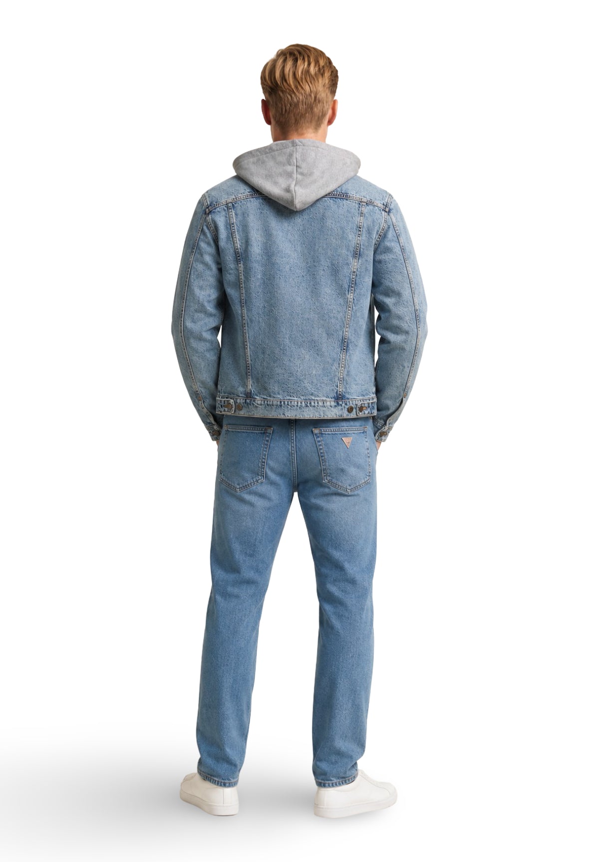 Giubbino di Jeans Gj Cropped Trucker Jacket M6RN67 Gj Tinted Medium Mar