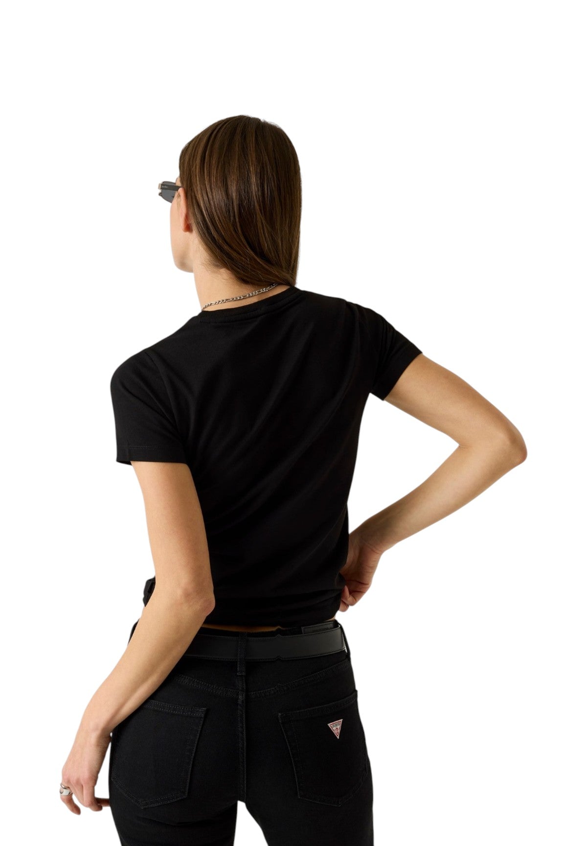 T-shirt a Maniche Corte Gj Ss Cn Slim Logo Print Tee W4YI01 Jet Black A996