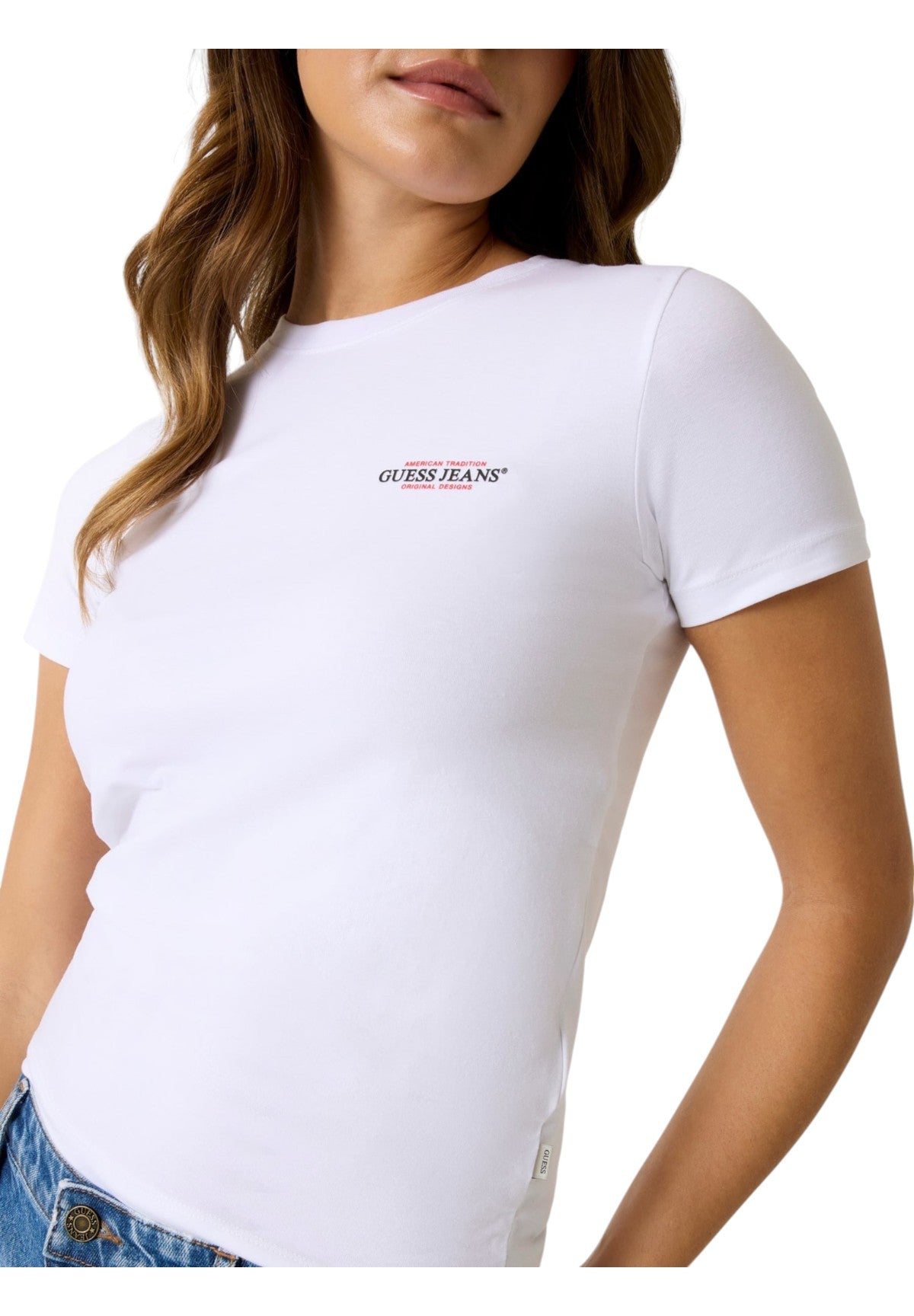 T-shirt a Maniche Corte Gj Ss Cn Slim Mini America Tee W4YI02 Pure White