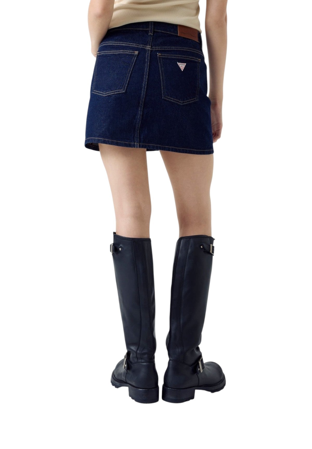 Gonna Gj Classic Mini Skirt W5YD0Q Gj Dark Indigo Rinse