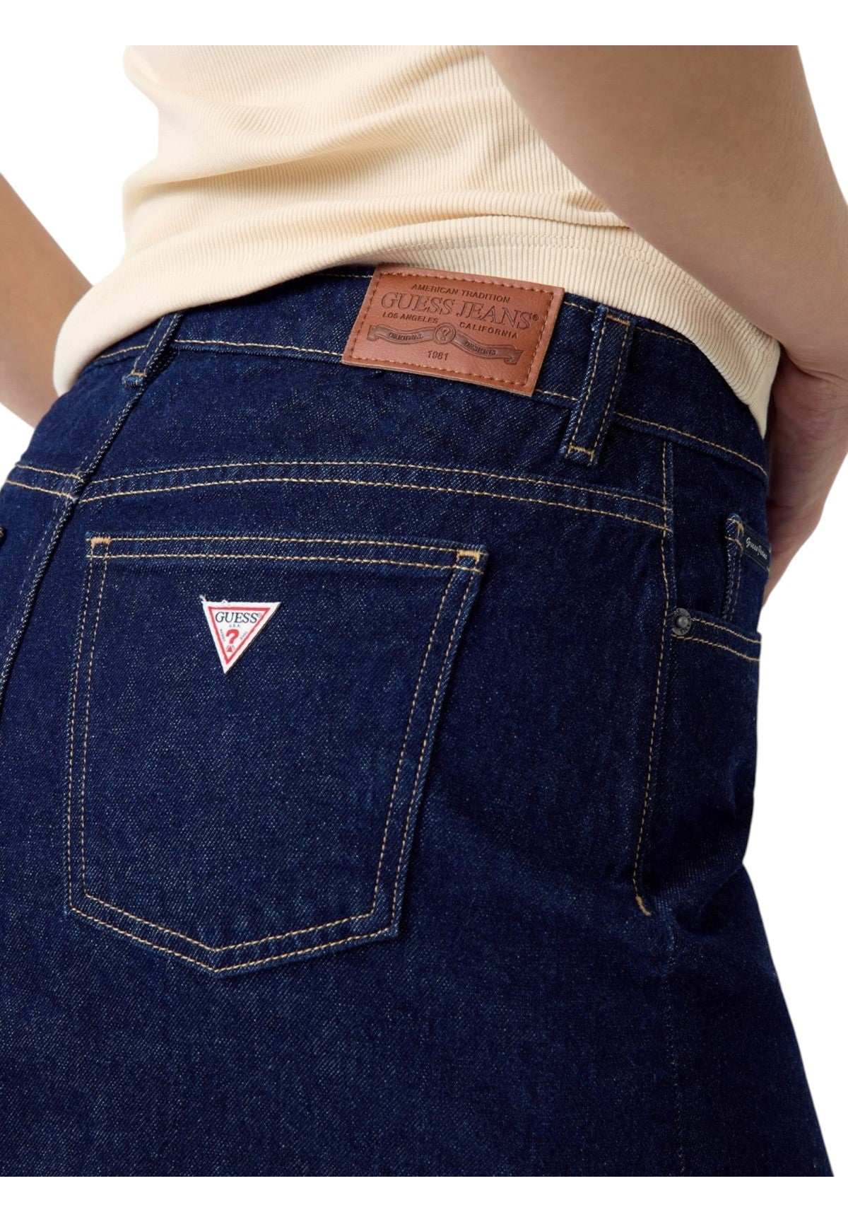 Gonna Gj Classic Mini Skirt W5YD0Q Gj Dark Indigo Rinse