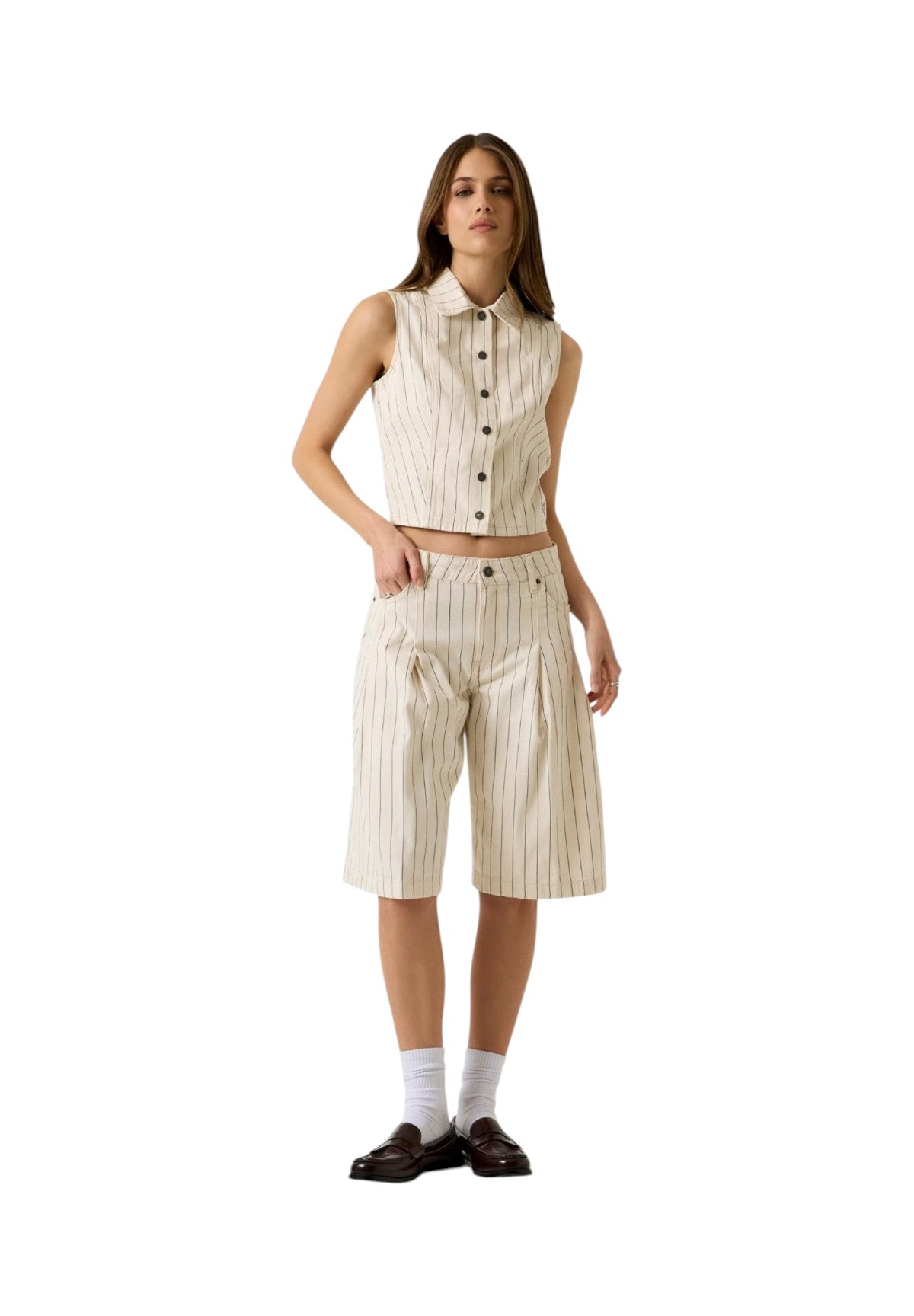 Shorts Gj Classic Pleated Bermuda W6GDY5 Gj Hickory Stripe