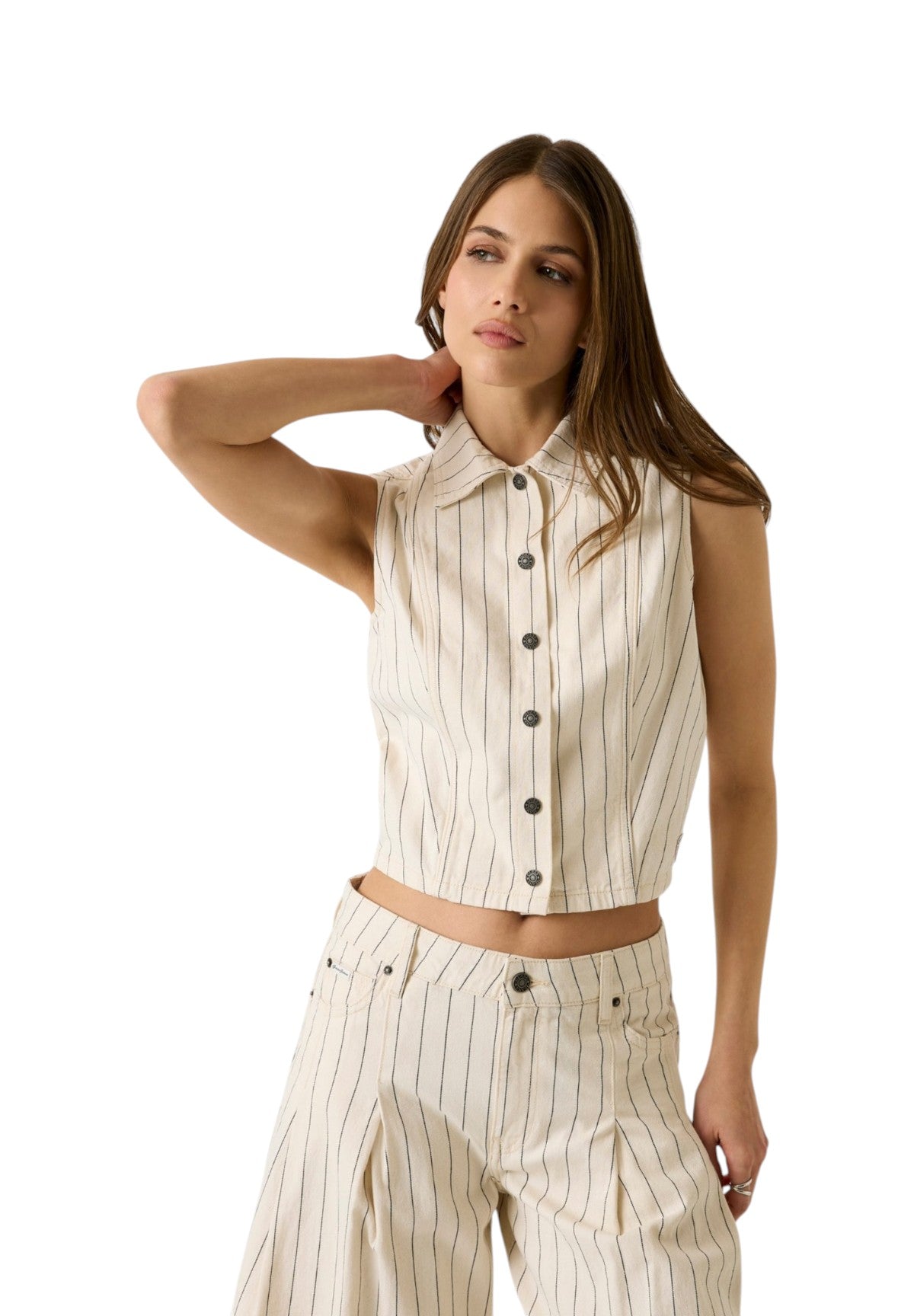 Top Gj Cropped Top W6GHZ9 Gj Hickory Stripe