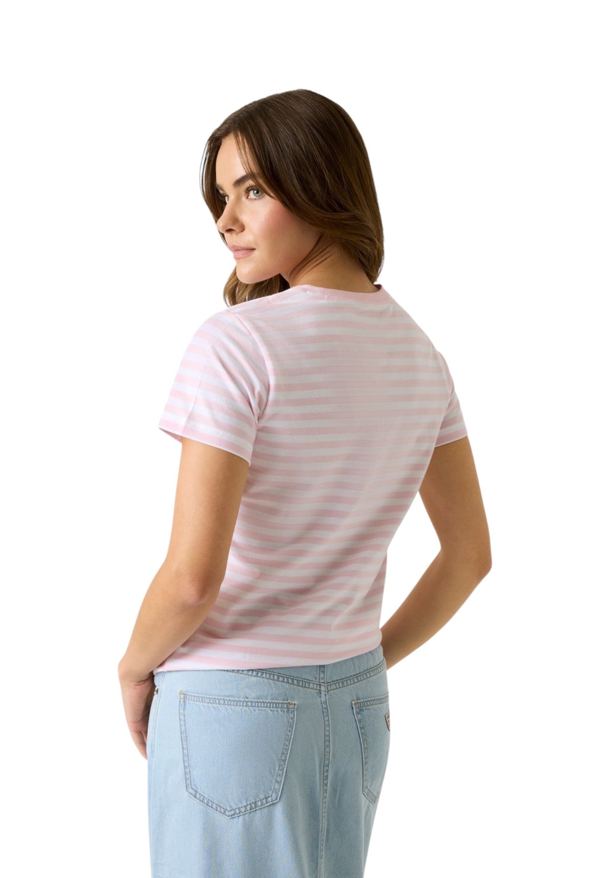 T-shirt a Maniche Corte Gj Ss Cn Reg Yd Striped Tee W6GI05 Summer Lilac White S