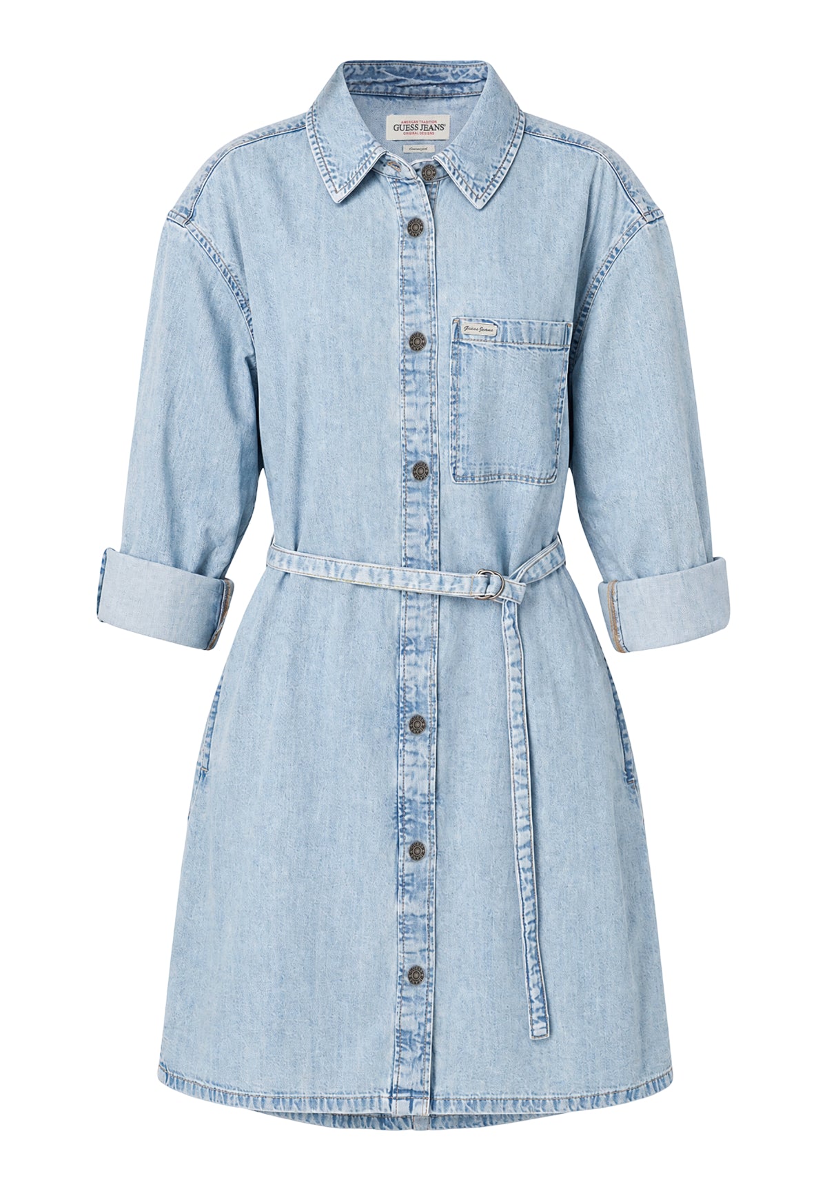 Abito Gj Ls Denim Shirt Dress W6RK26 Gj River Light Vinta