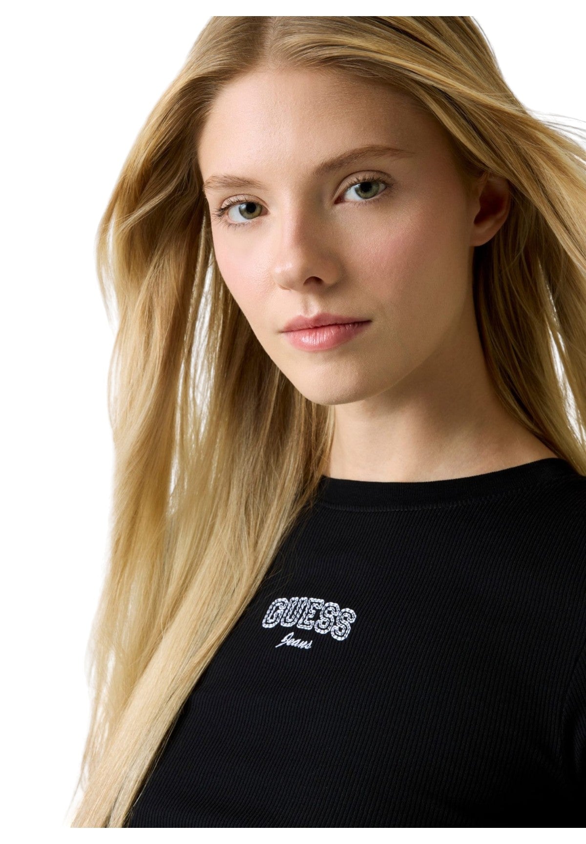 T-shirt a Maniche Corte Gj Sl Cn Embro Slim Tee W6RP21 Jet Black A996