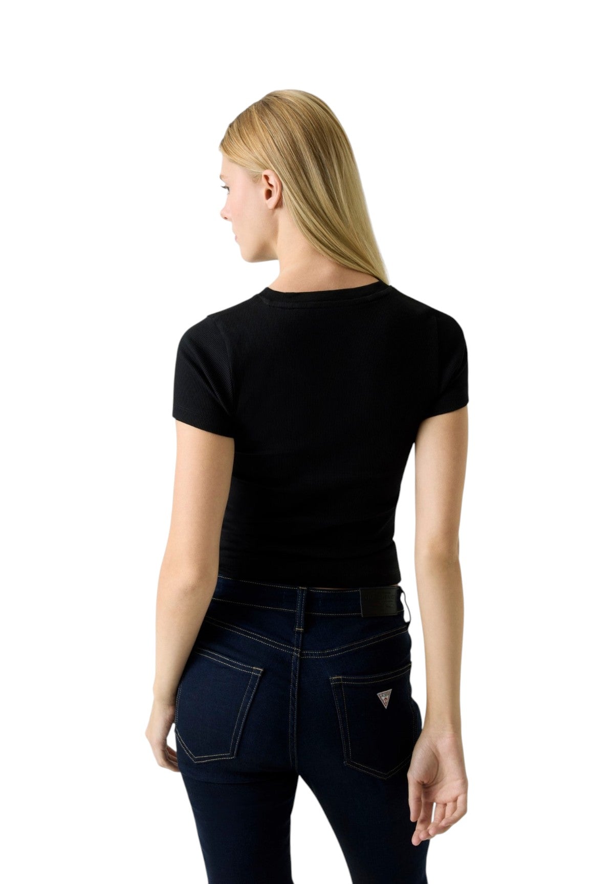 T-shirt a Maniche Corte Gj Sl Cn Embro Slim Tee W6RP21 Jet Black A996