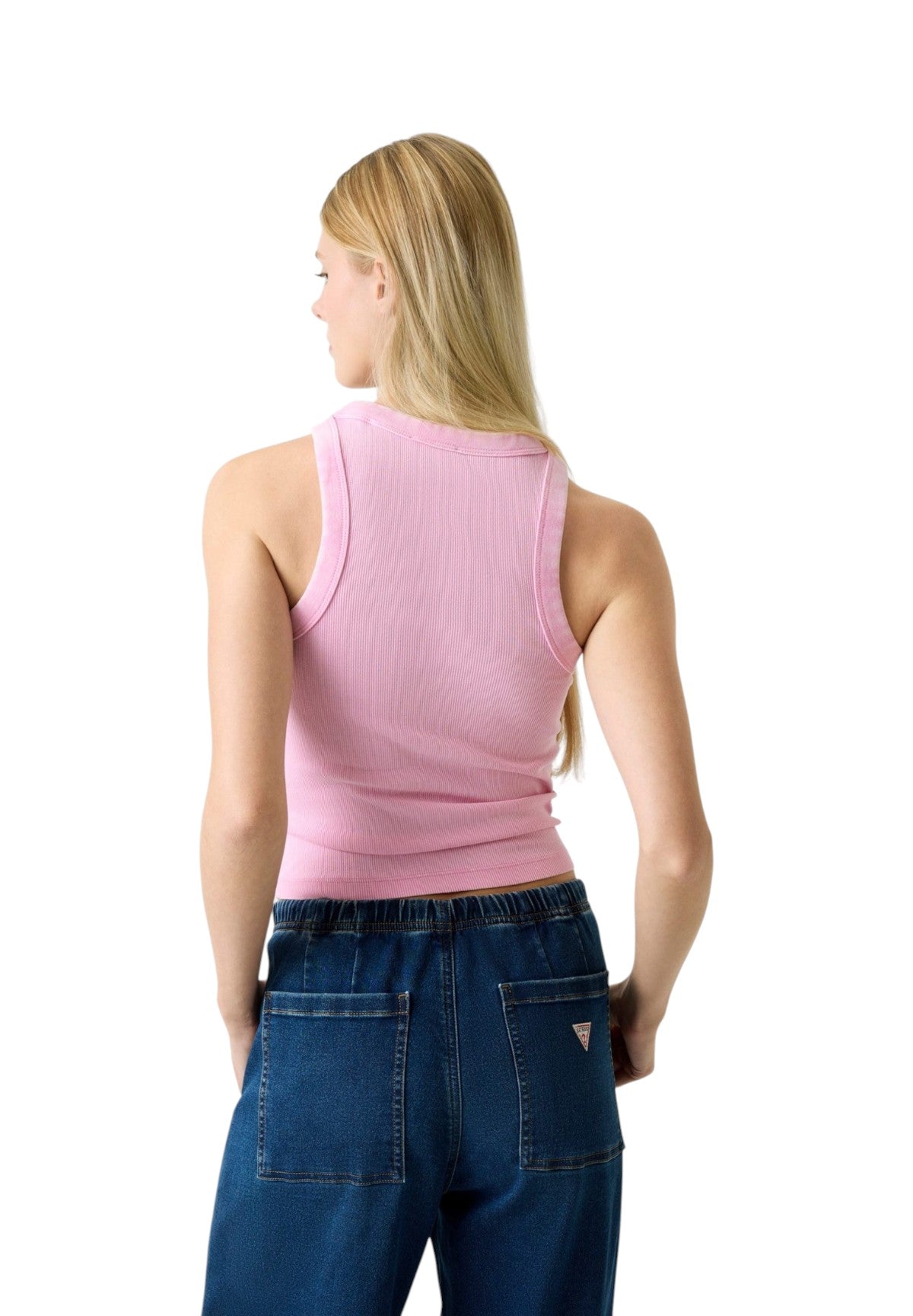 Top Gj Patch Halter Tank Top Rib W6RP23 Soft Rose Multi