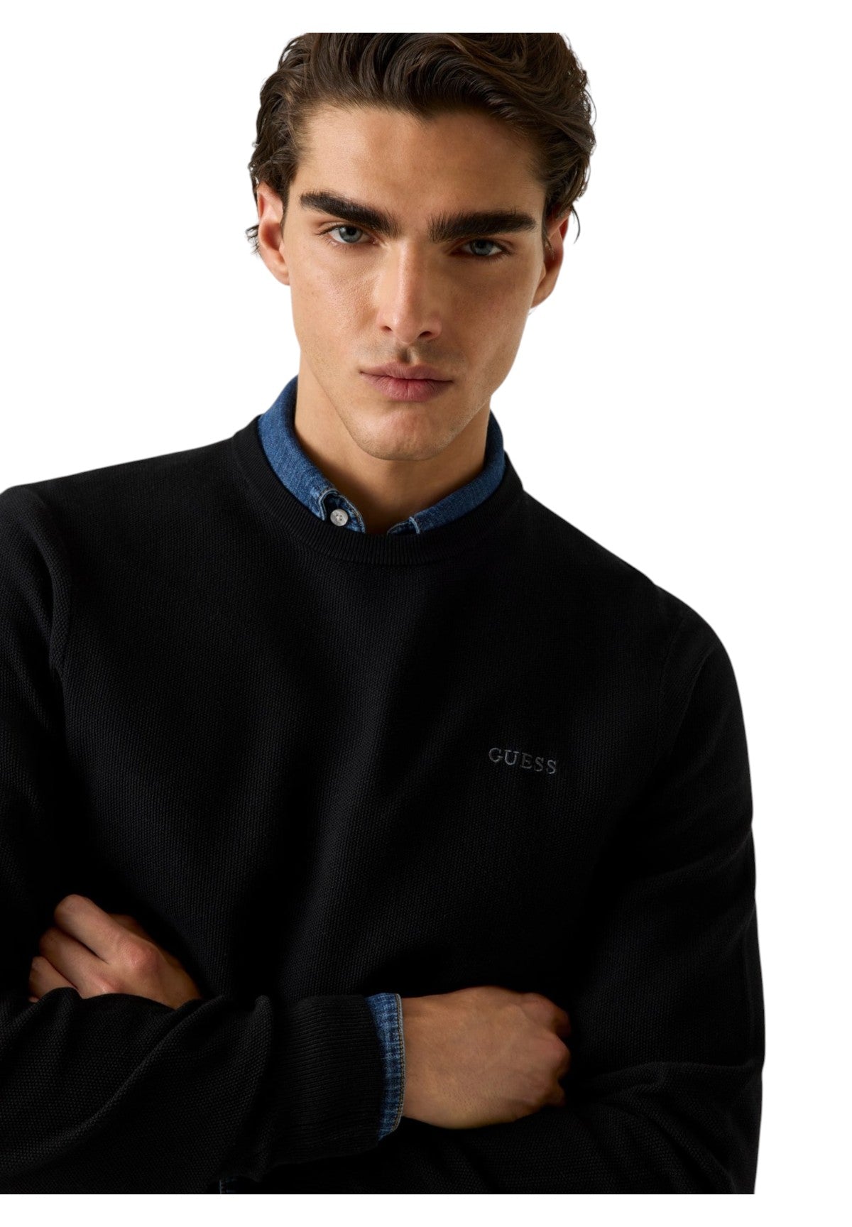 Maglione Girocollo Karim Cn Piquet Stitch Swtr M6RR21 Jet Black A996