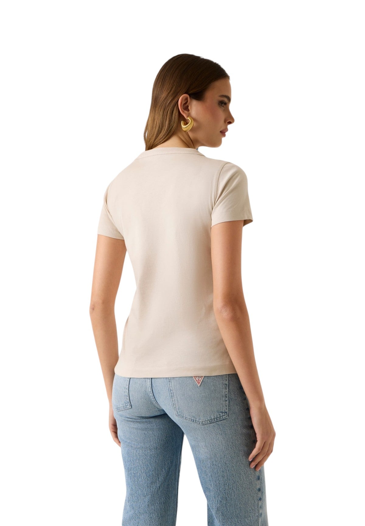 T-shirt a Maniche Corte Ss Cn 3D Guess Script Tee W6GI08 Warm Slate