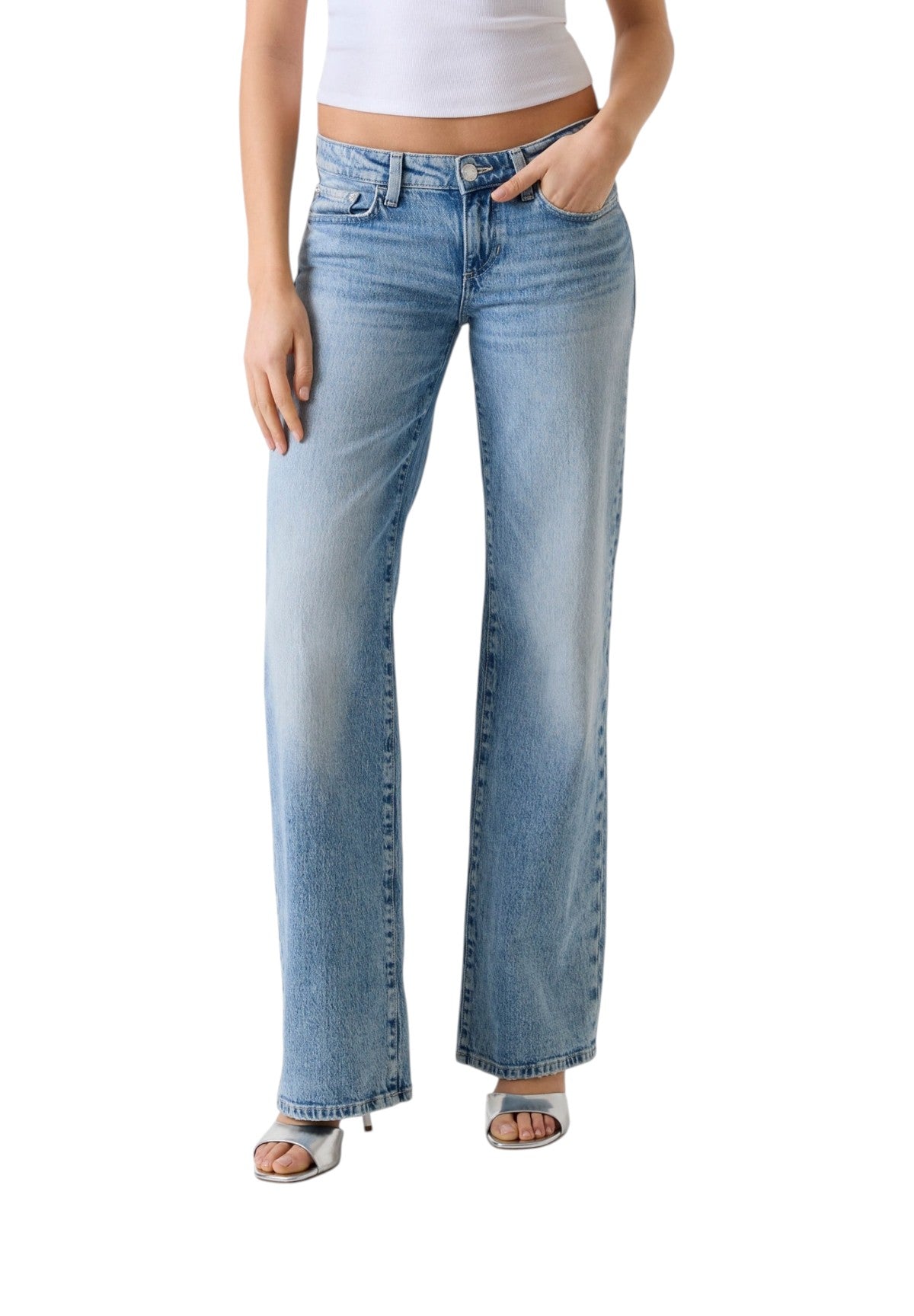 Jeans Low Rise Slouchy W6RA1D Rose Petal Wash
