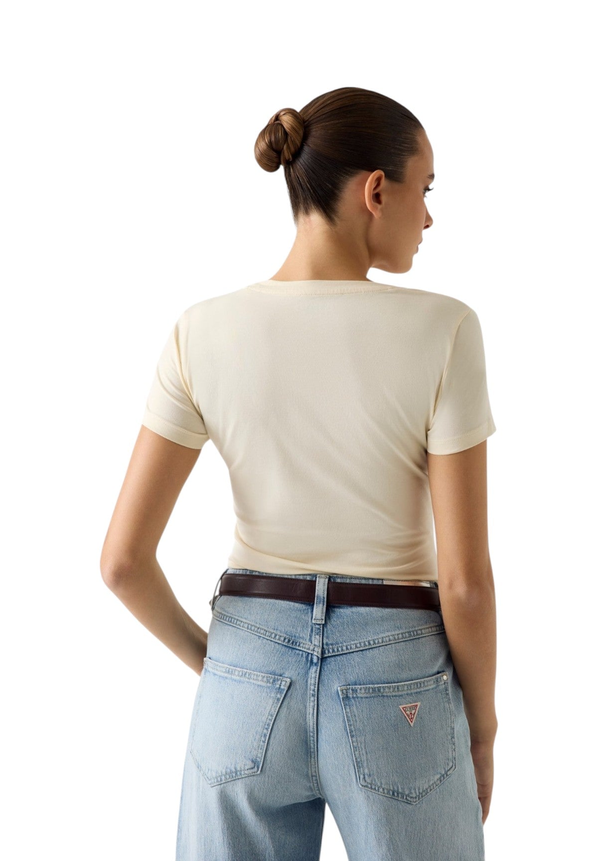 T-shirt a Maniche Corte Ss Cn Leo Triangle Tee W6RI32 Pearl white