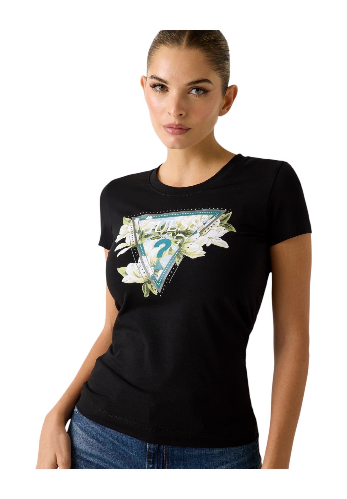 T-shirt a Maniche Corte Ss Cn Camelia Triangle Tee W6RI35 Jet Black A996