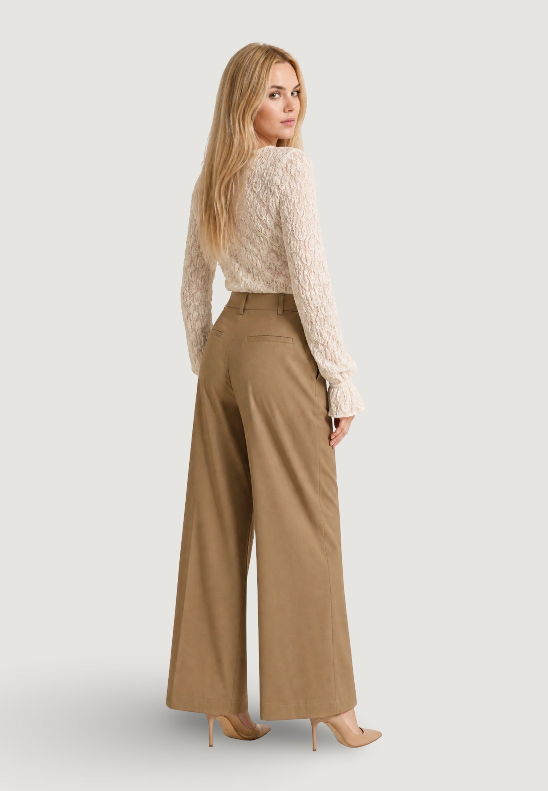 Pantaloni pantalone dritto 13528 Sabbia