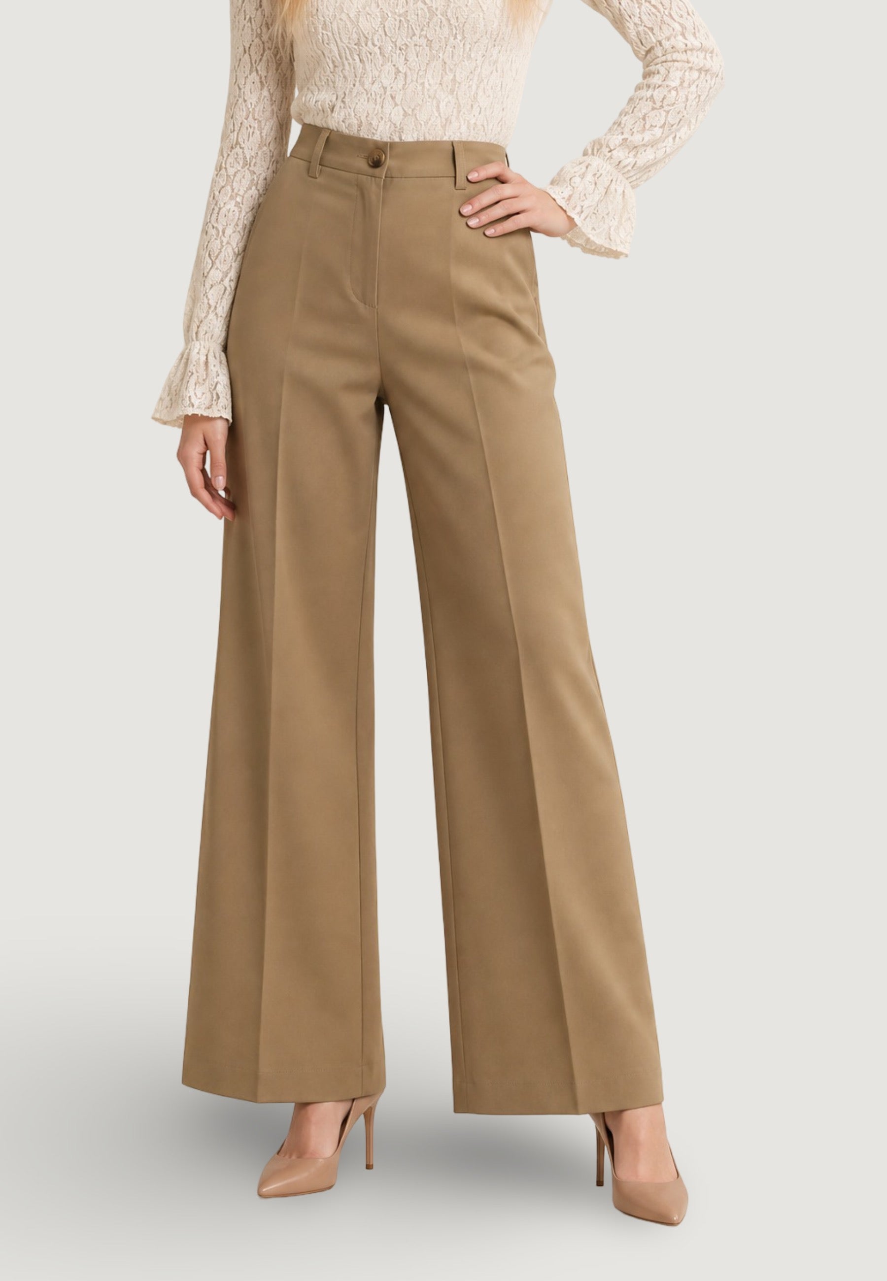Pantaloni pantalone dritto 13528 Sabbia
