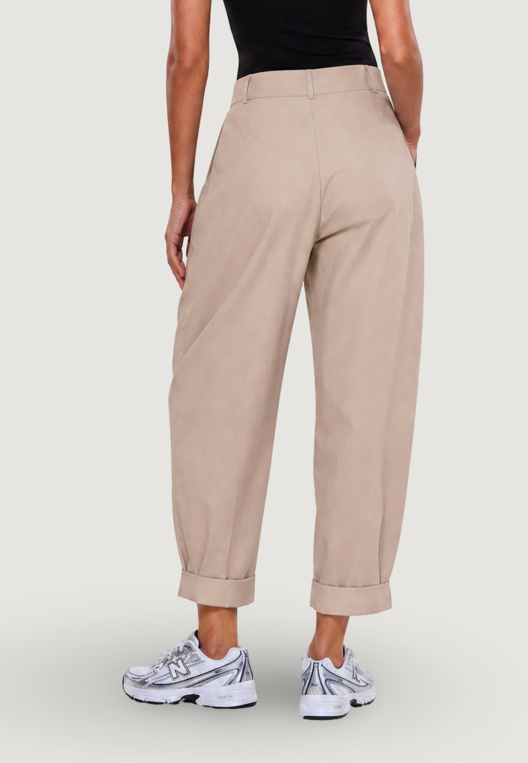 Pantaloni pantalone barrell cotone 13568 Beige