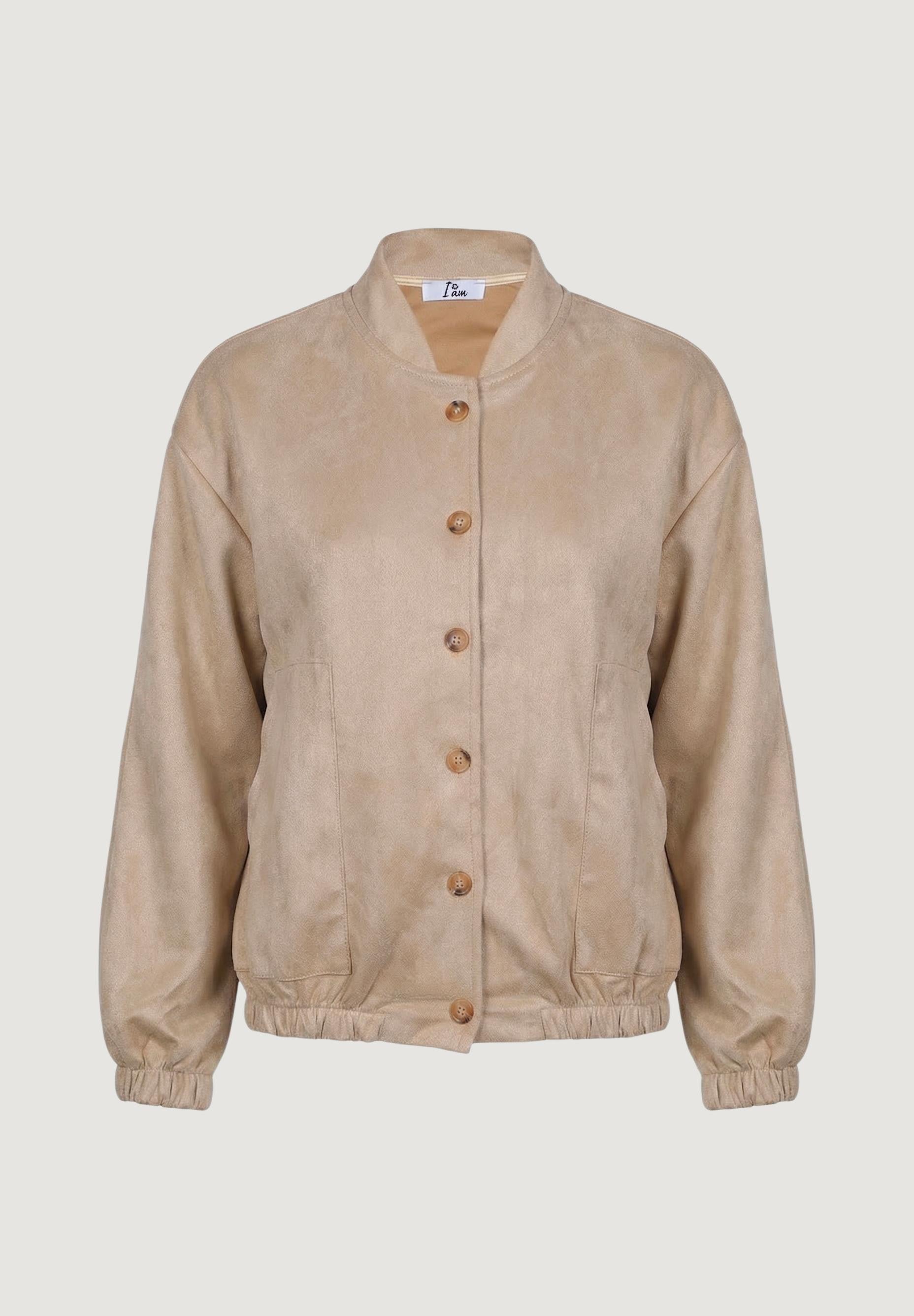 Giubbotto Bomber bomber in suede 17233 Cammello