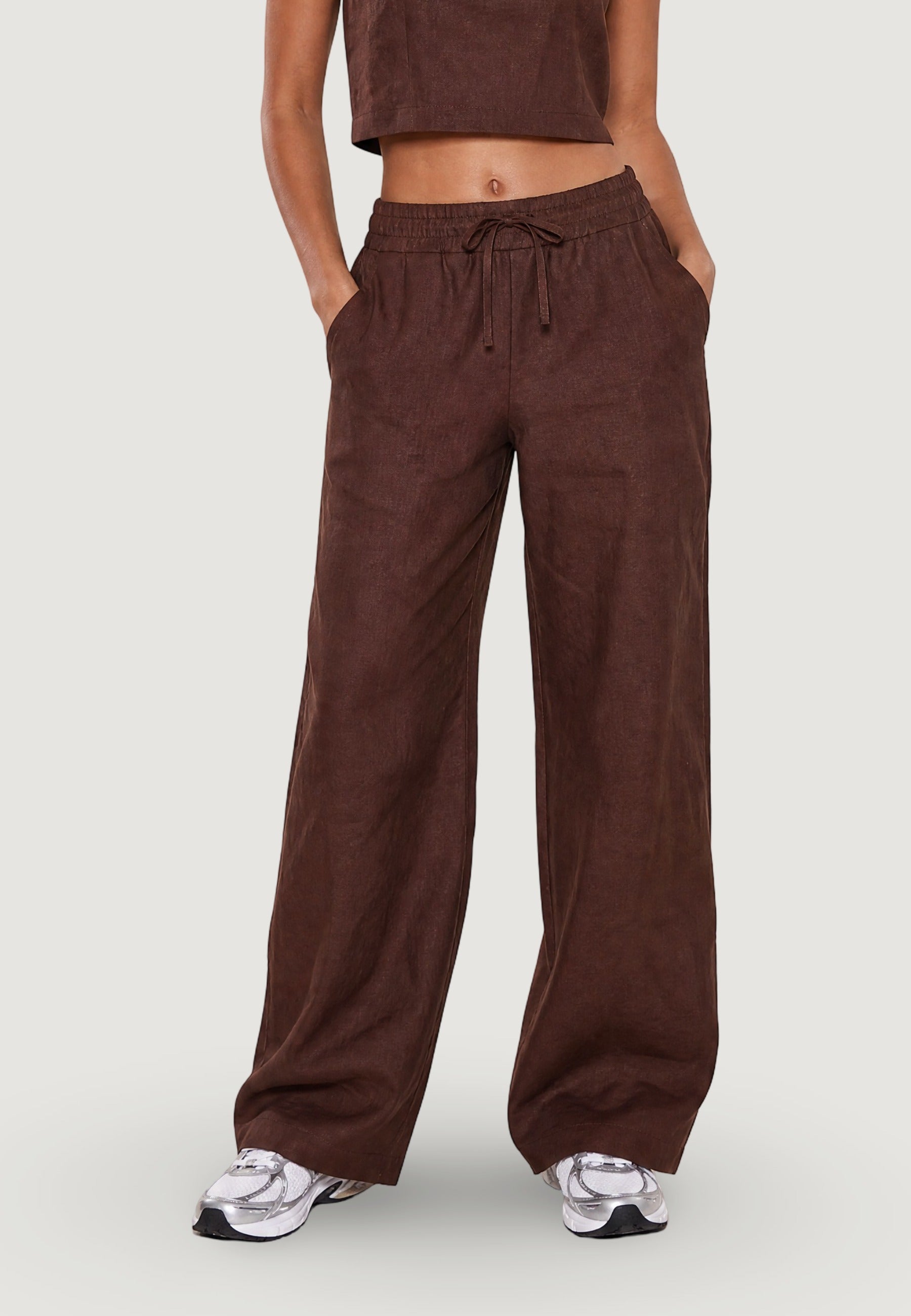 Pantaloni pantalone con elastico 17449-3 Moro