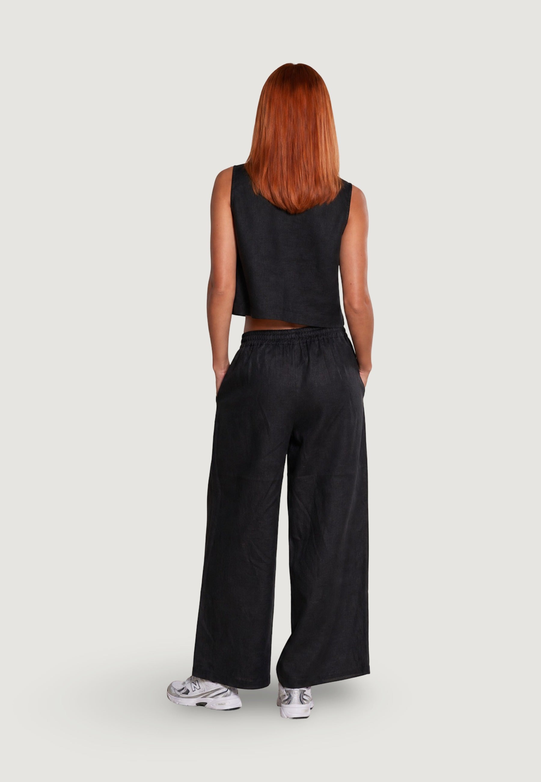 Pantaloni pantalone con elastico 17449-3 Nero