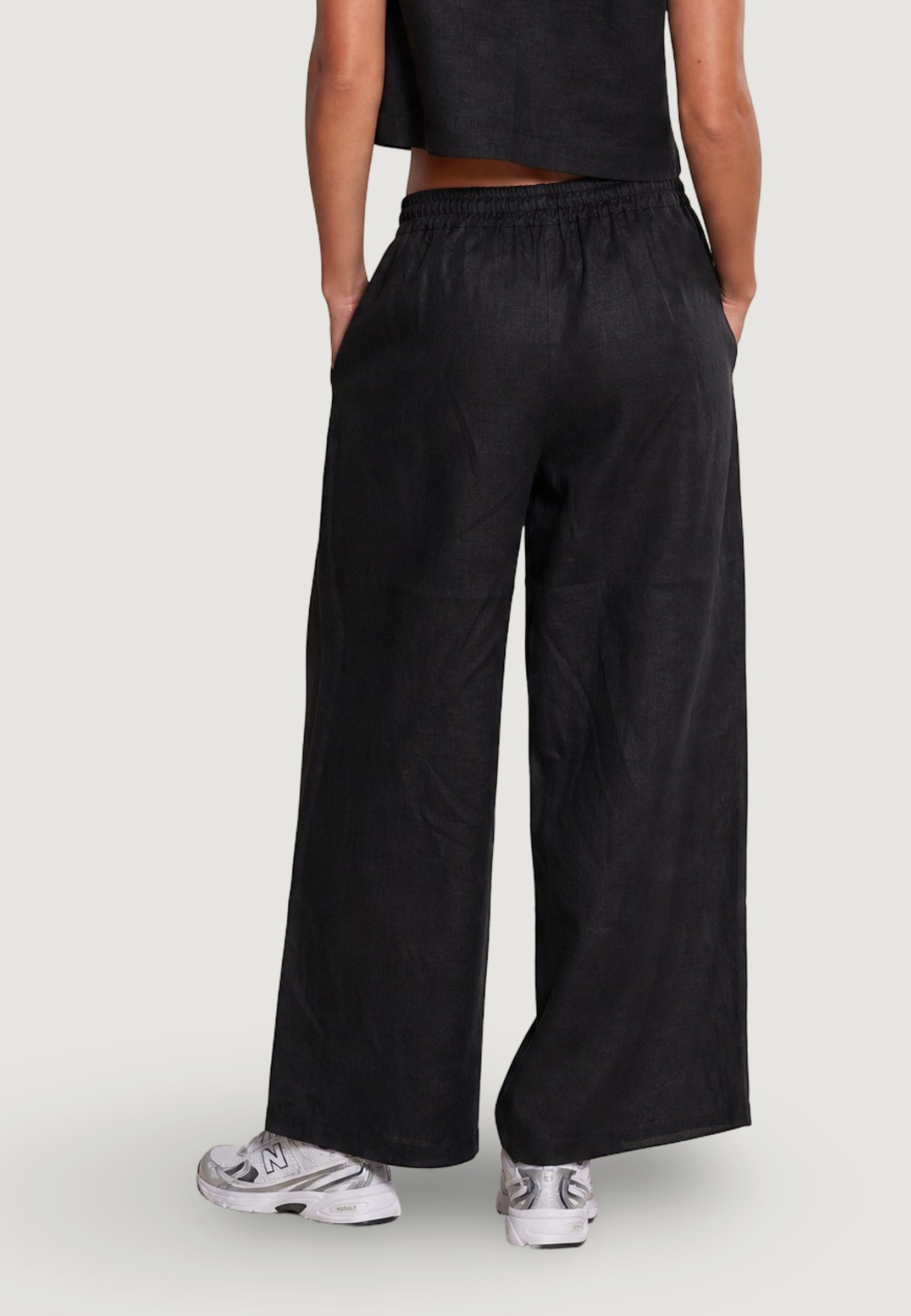 Pantaloni pantalone con elastico 17449-3 Nero