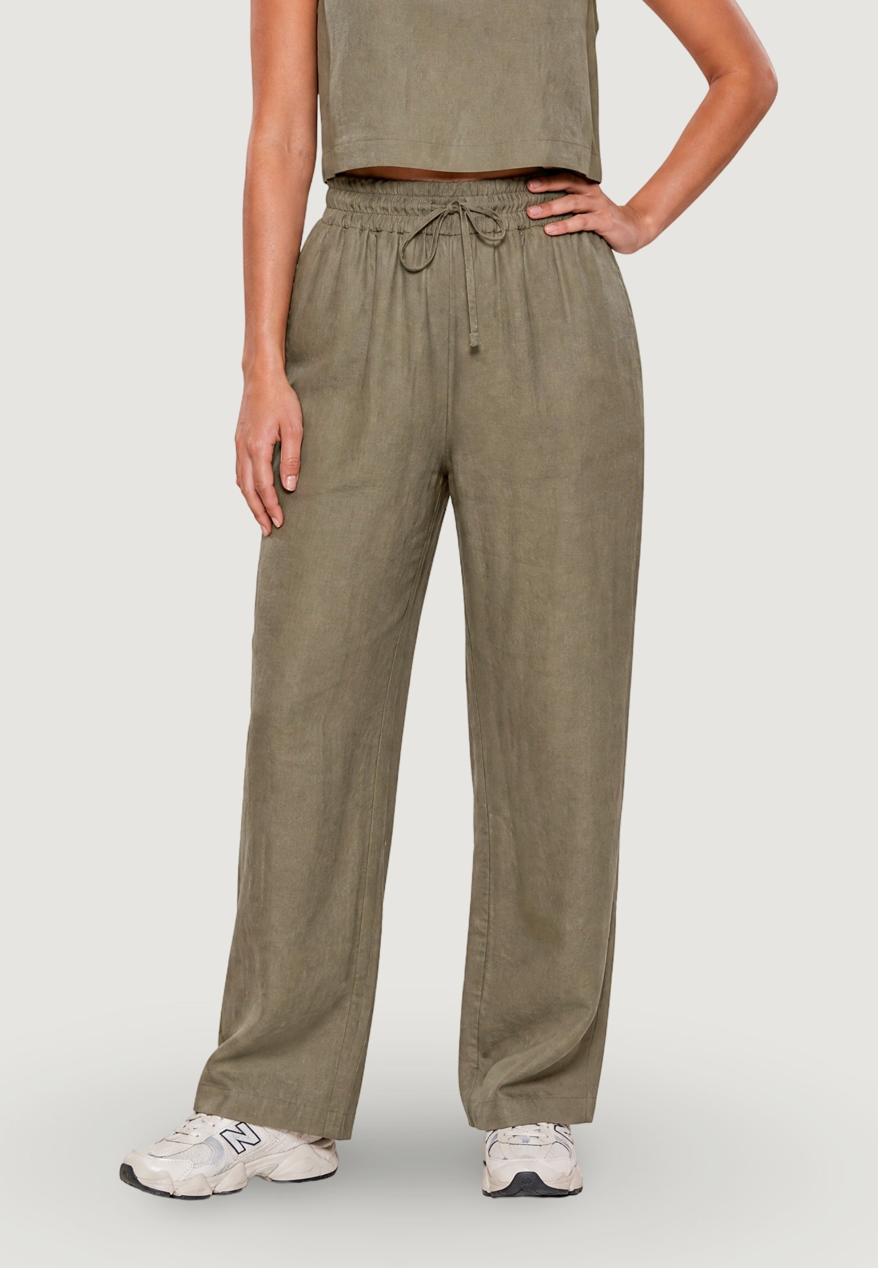Pantaloni pantalone con elastico 17449-3 Salvia