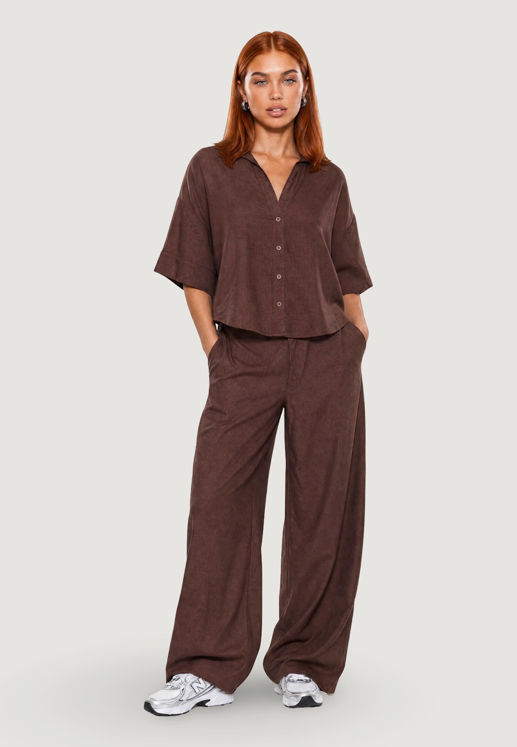 Camicia a Maniche Lunghe 17501-3 Moro