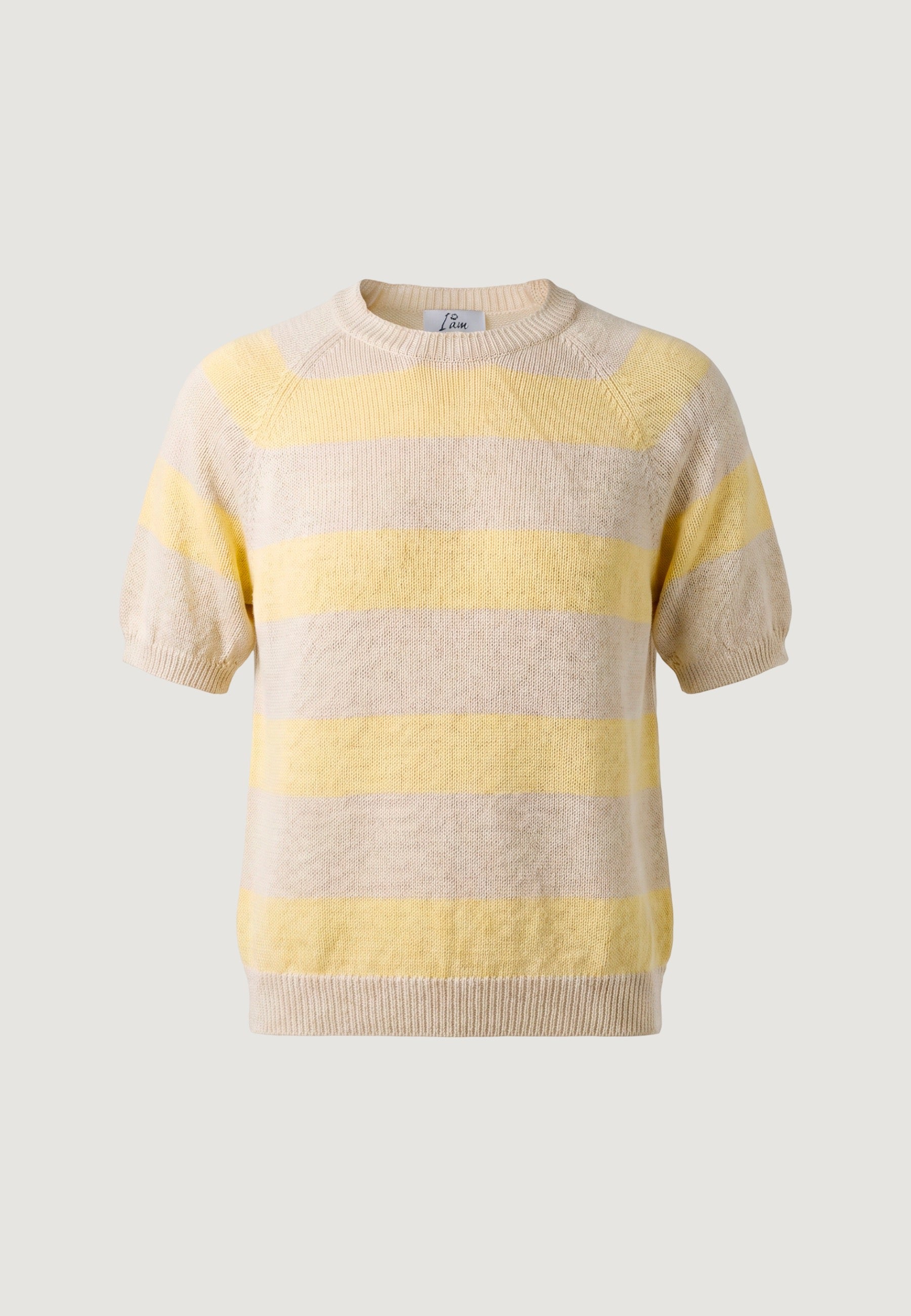 Maglia maglia cotone m/c 1810-2 Giallo, Beige