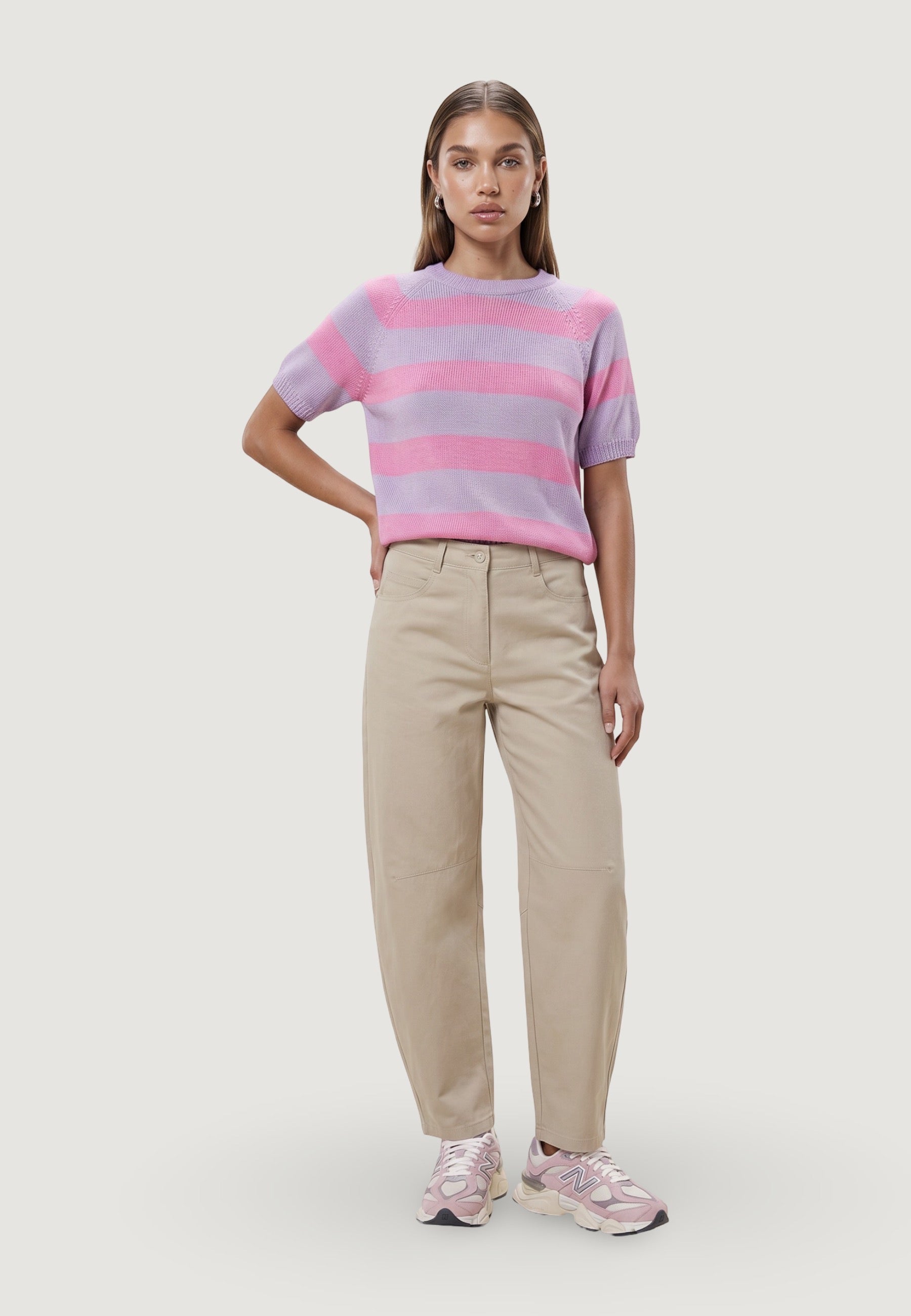 Maglia maglia cotone m/c 1810-2 Rosa, Lilla