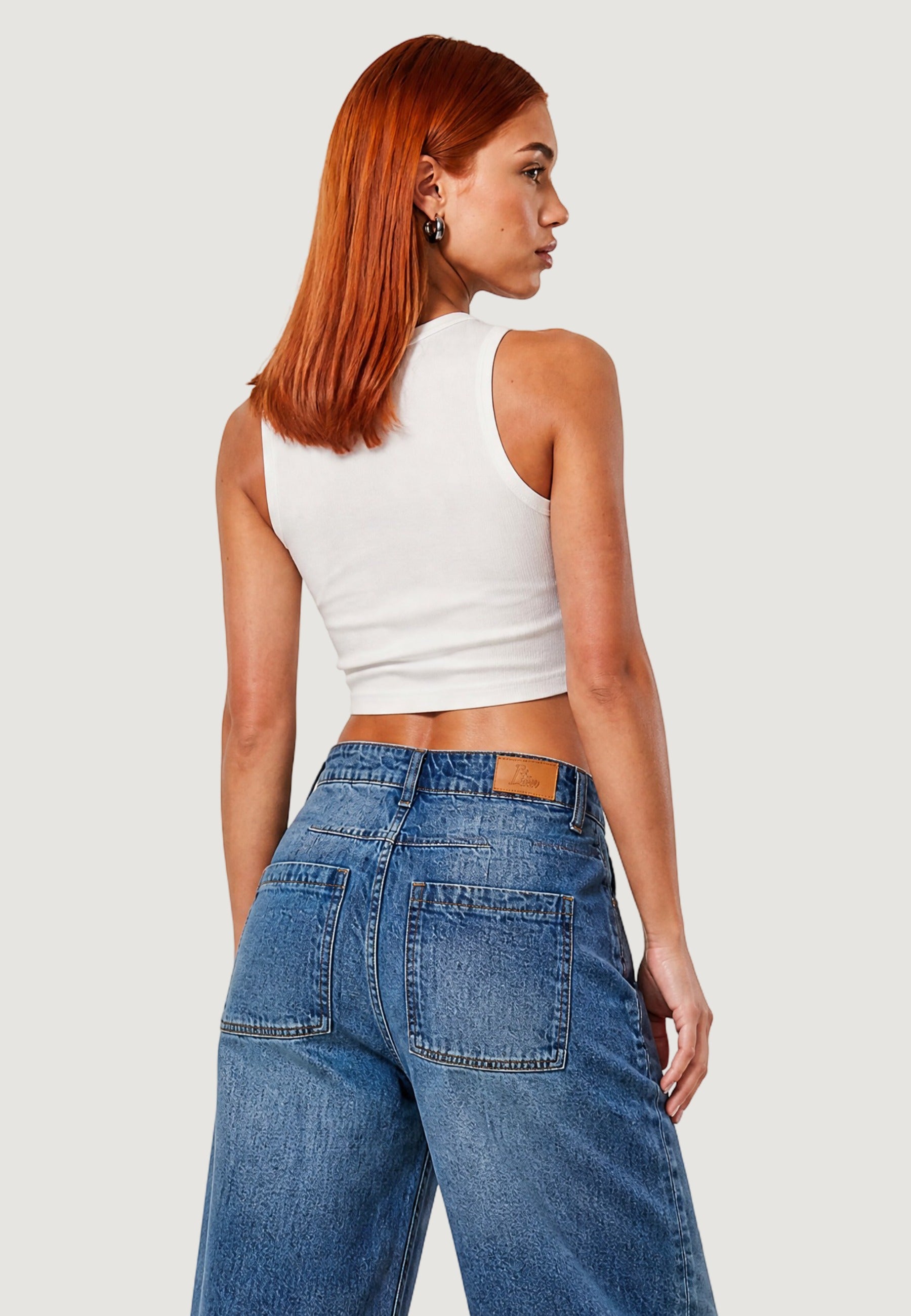 Top crop top basic 1947-3 Bianco