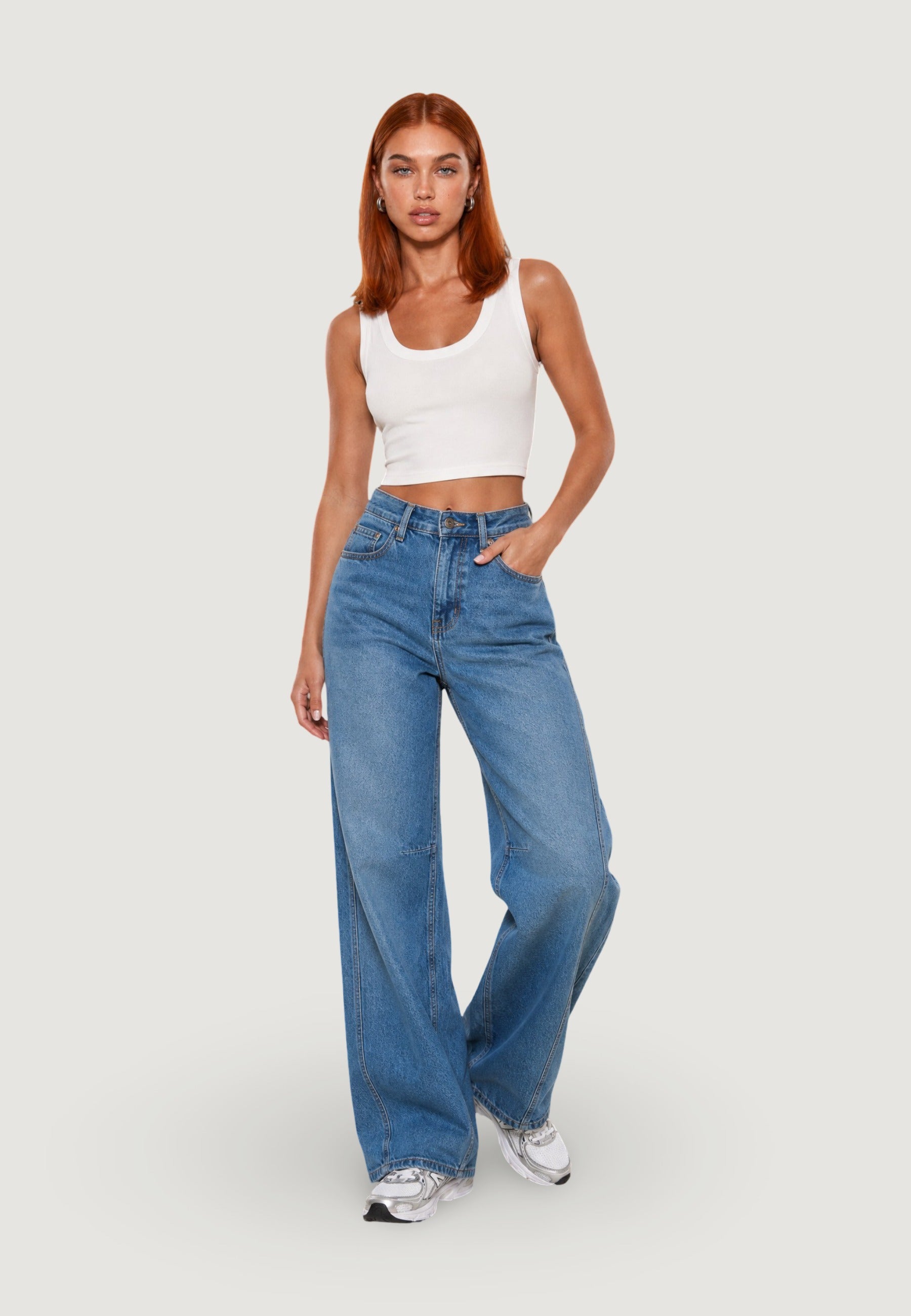 Top crop top basic 1947-3 Bianco