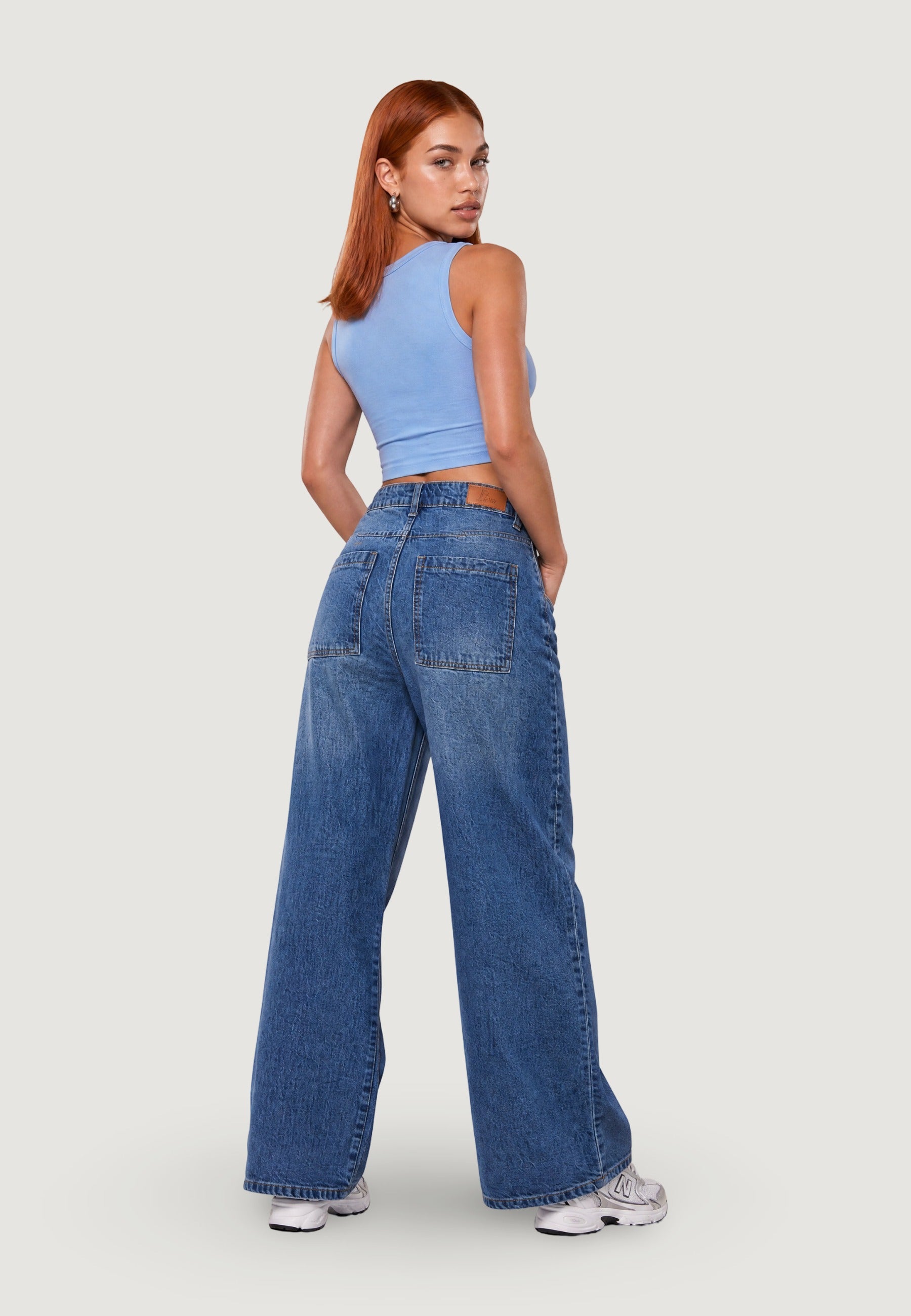 Top crop top basic 1947-3 Celeste