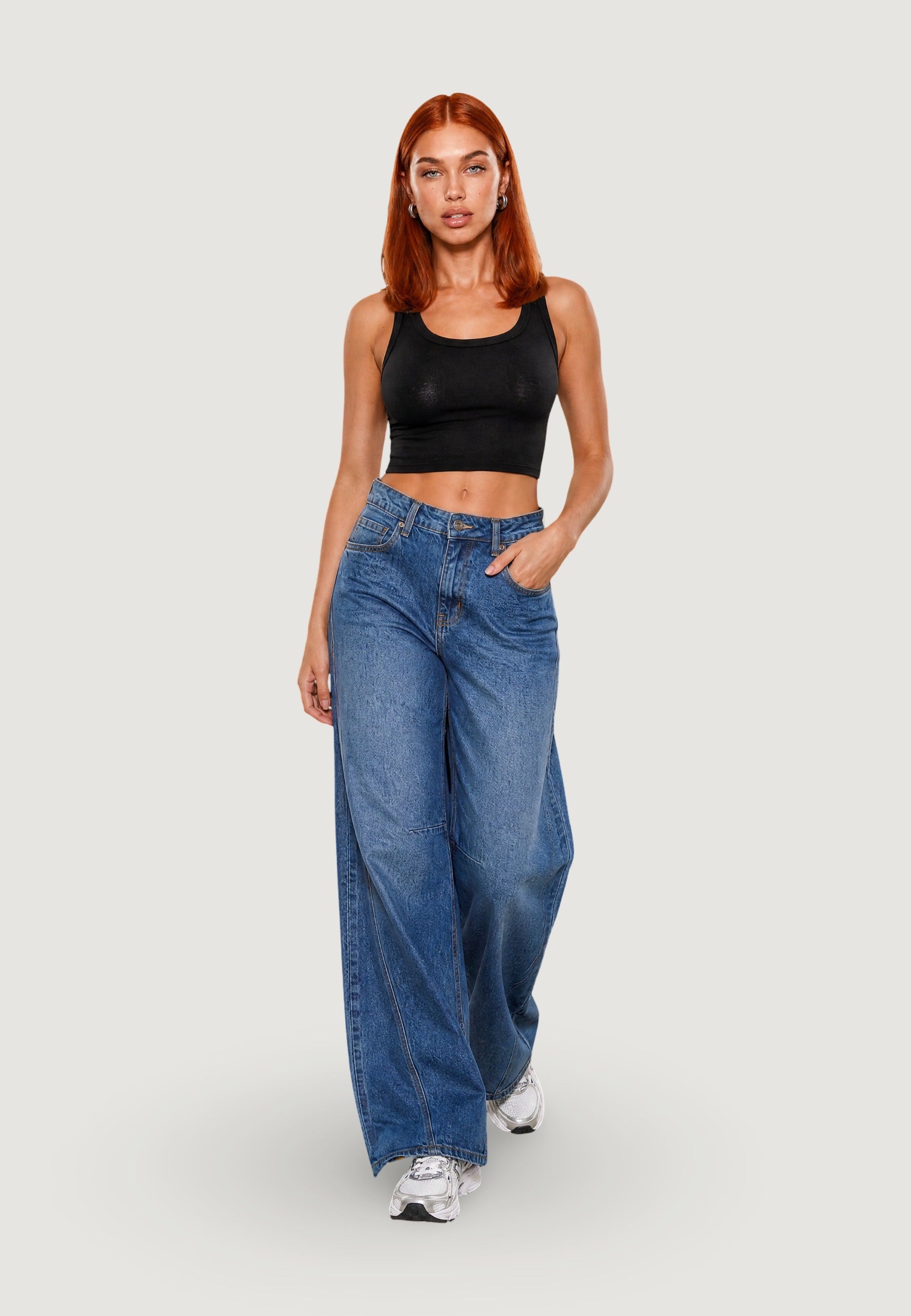 Top crop top basic 1947-3 Nero