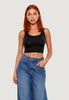 I Am Top crop top basic 1947-3 Nero
