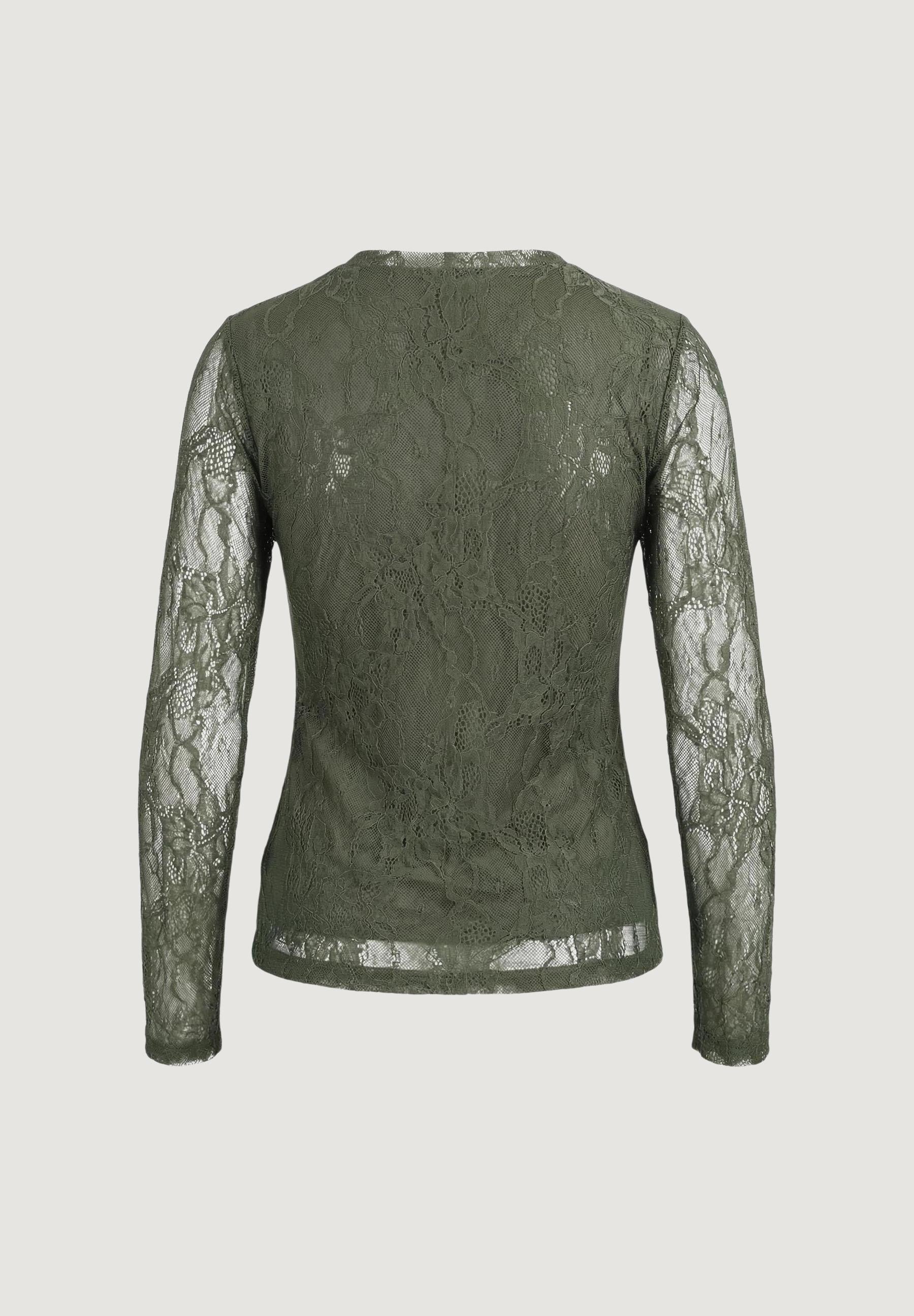 Maglia top pizzo foderato 24327/ML Militare