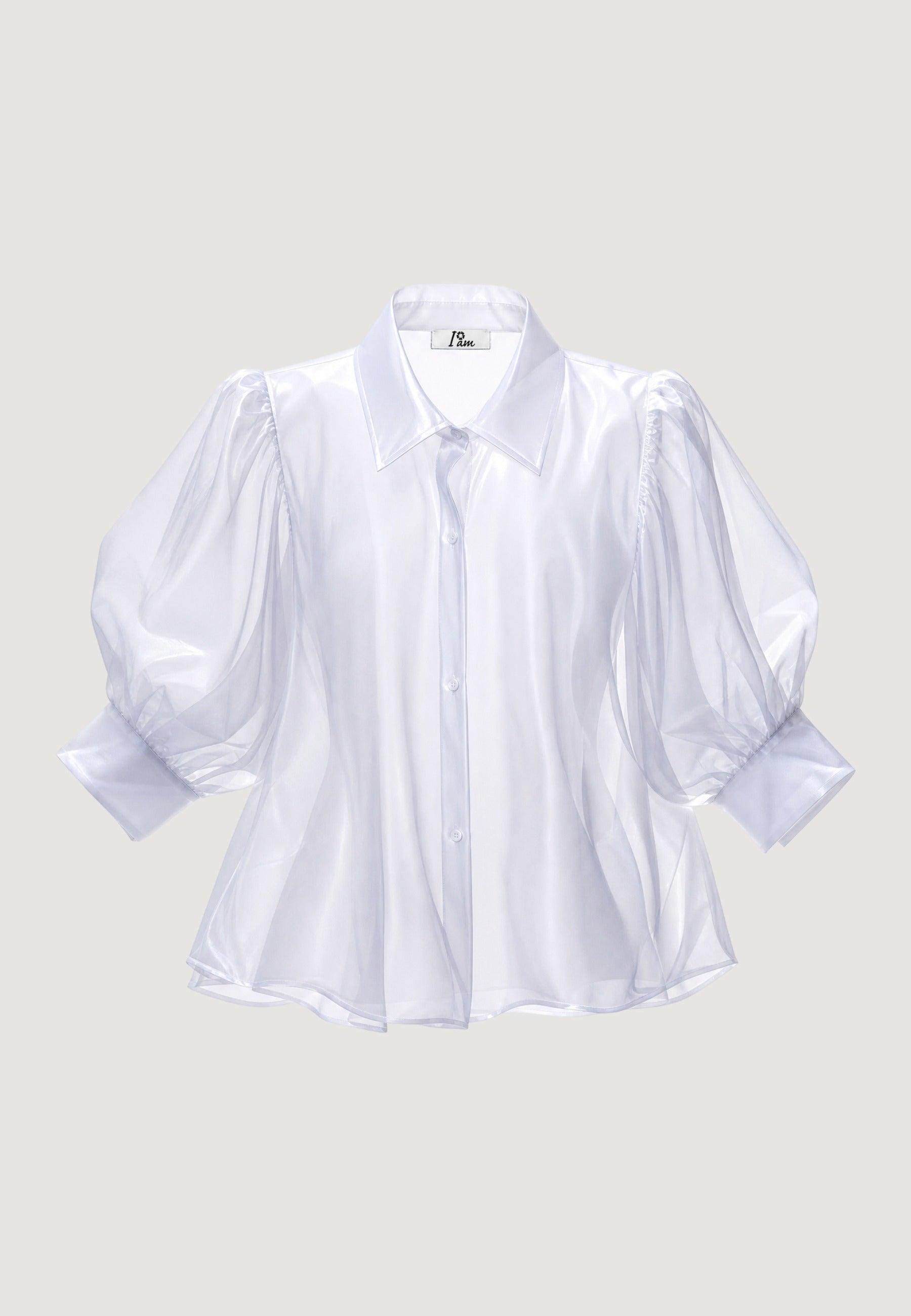 Camicia a Maniche Lunghe camicia tencel voile 25621-2 Bianco