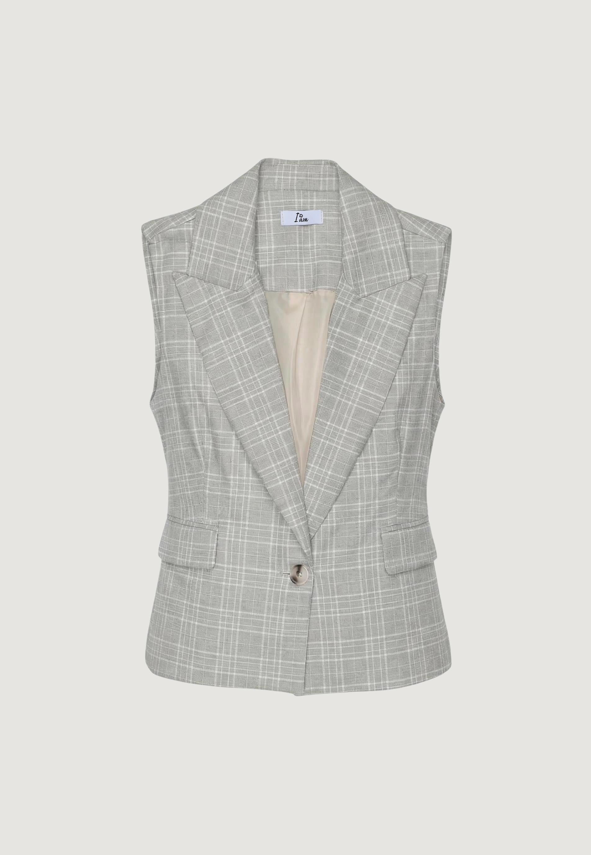 Gilet Elegante gilet quadri 25993 Check Beige