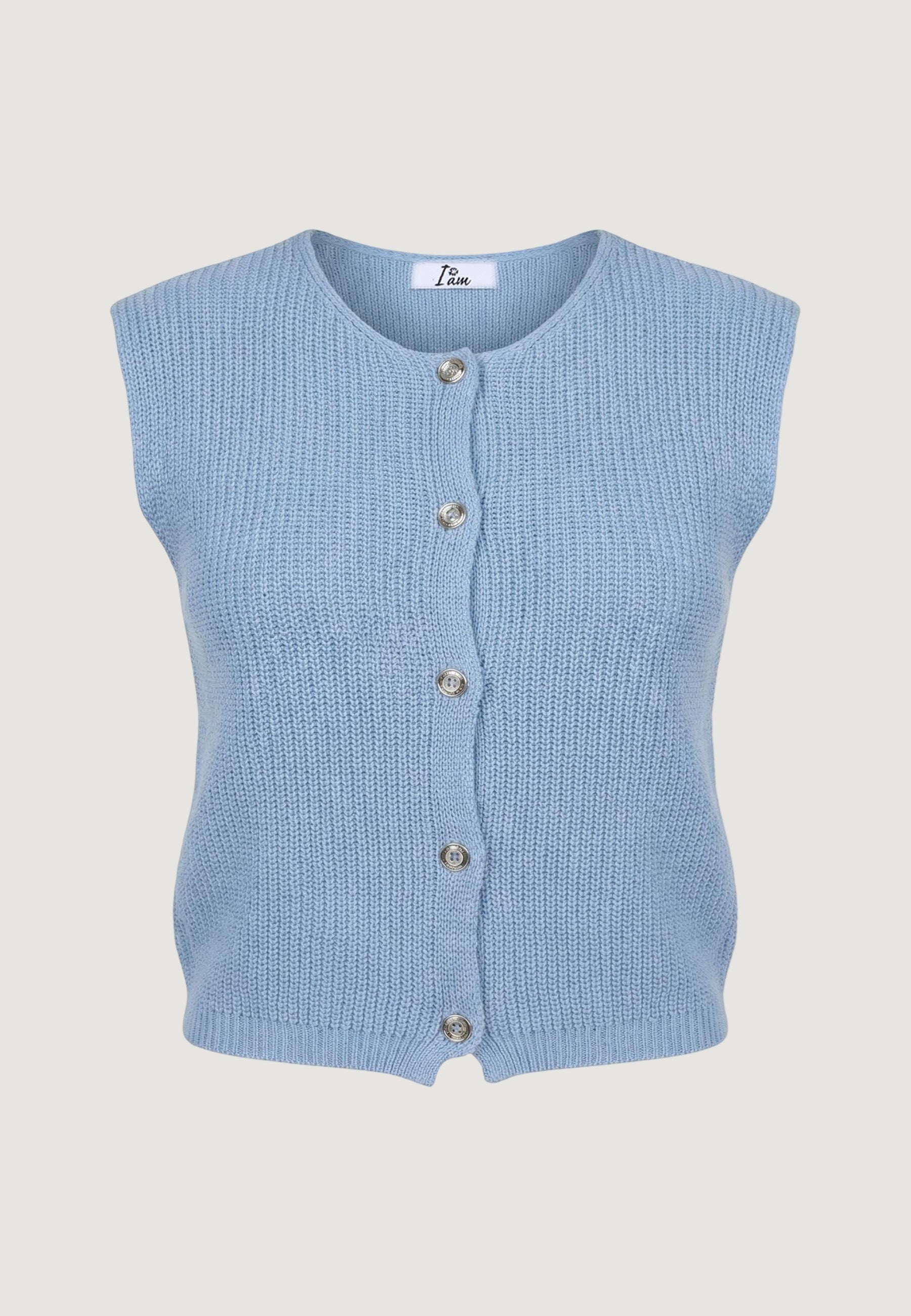 Cardigan pull s/maniche 26239 Cielo
