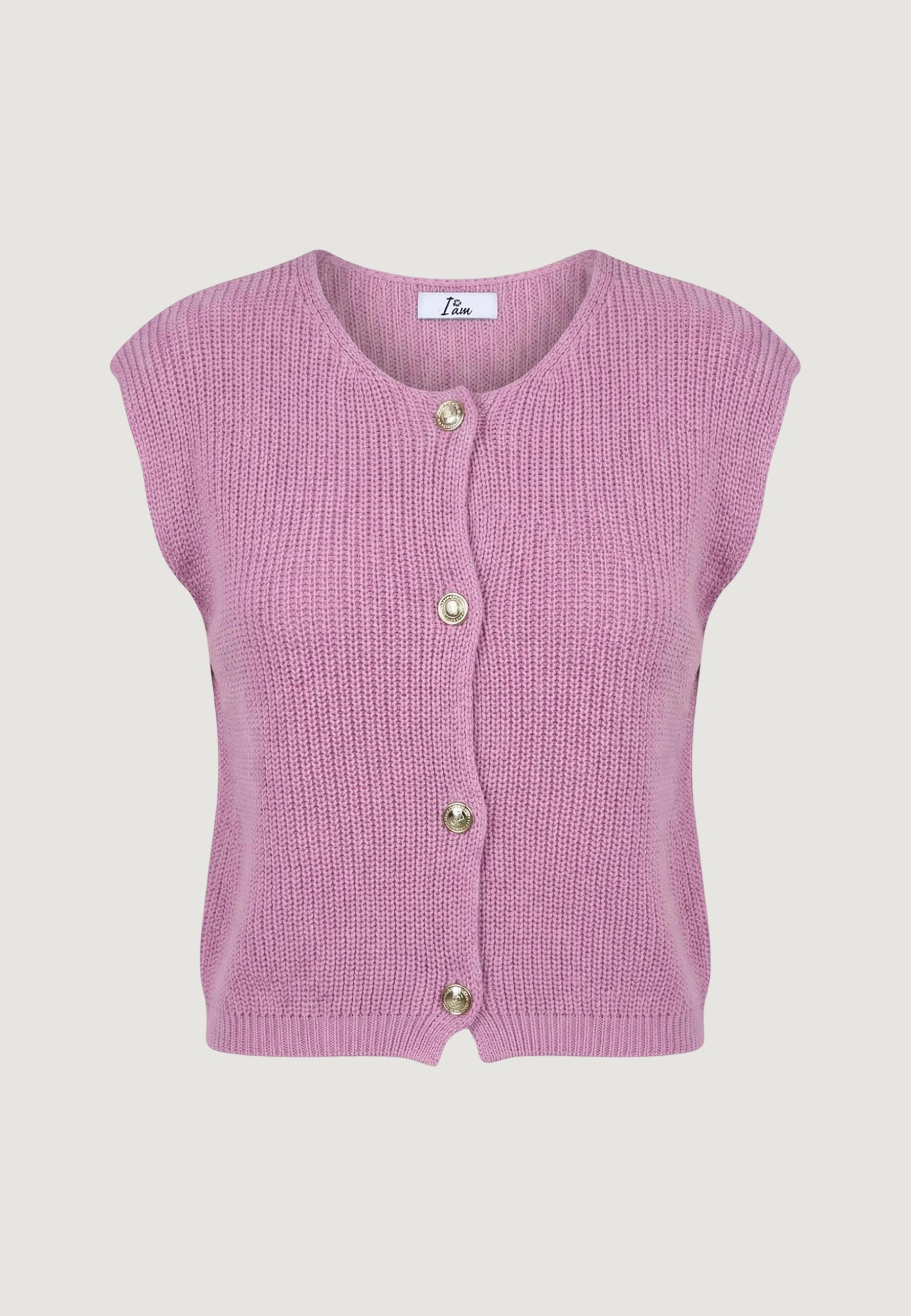 Cardigan pull s/maniche 26239 Cipria