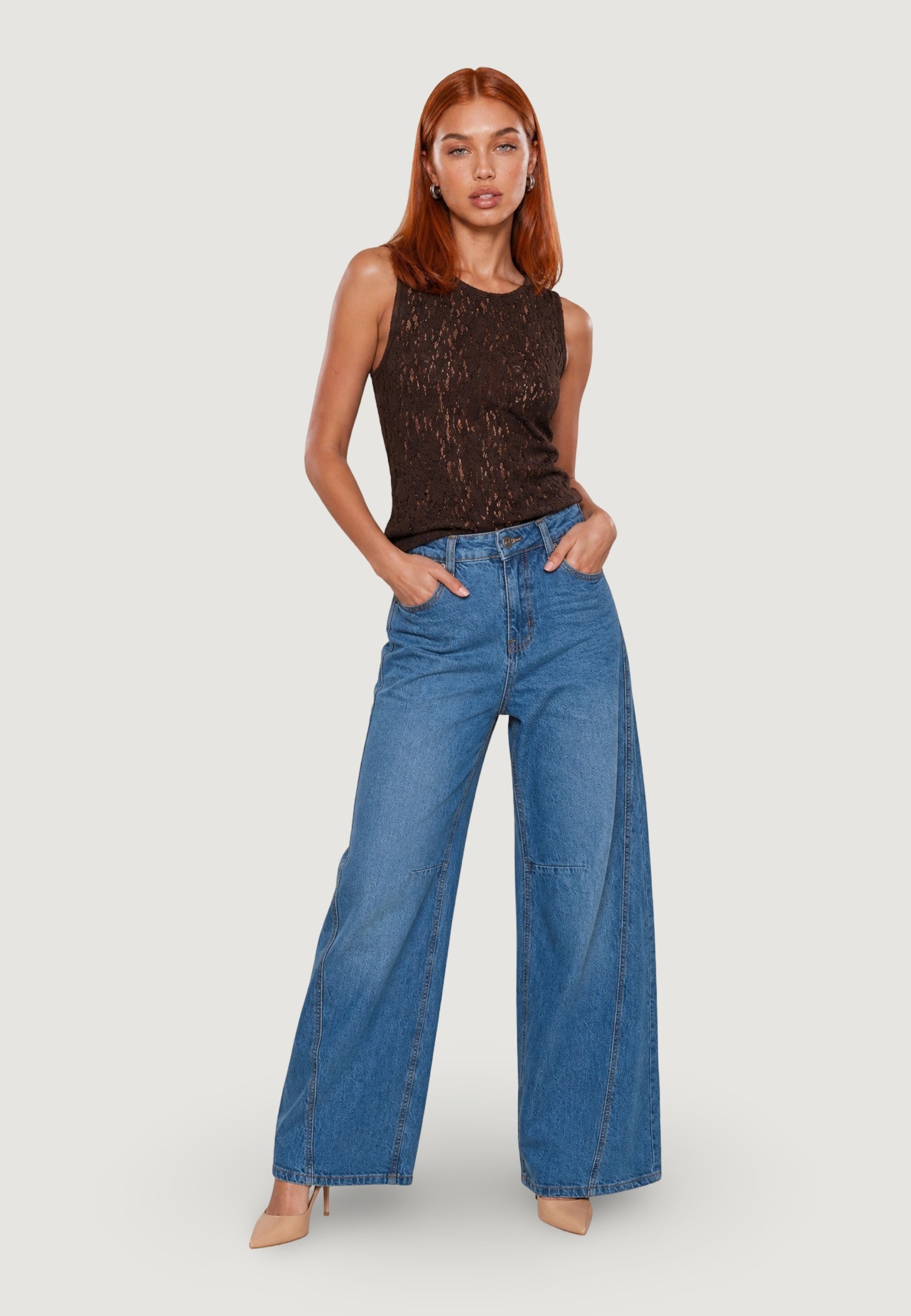 Top top in pizzo 26558-3 Moro