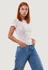 I Am T-shirt a Maniche Corte top in pizzo 26559-3 Moro