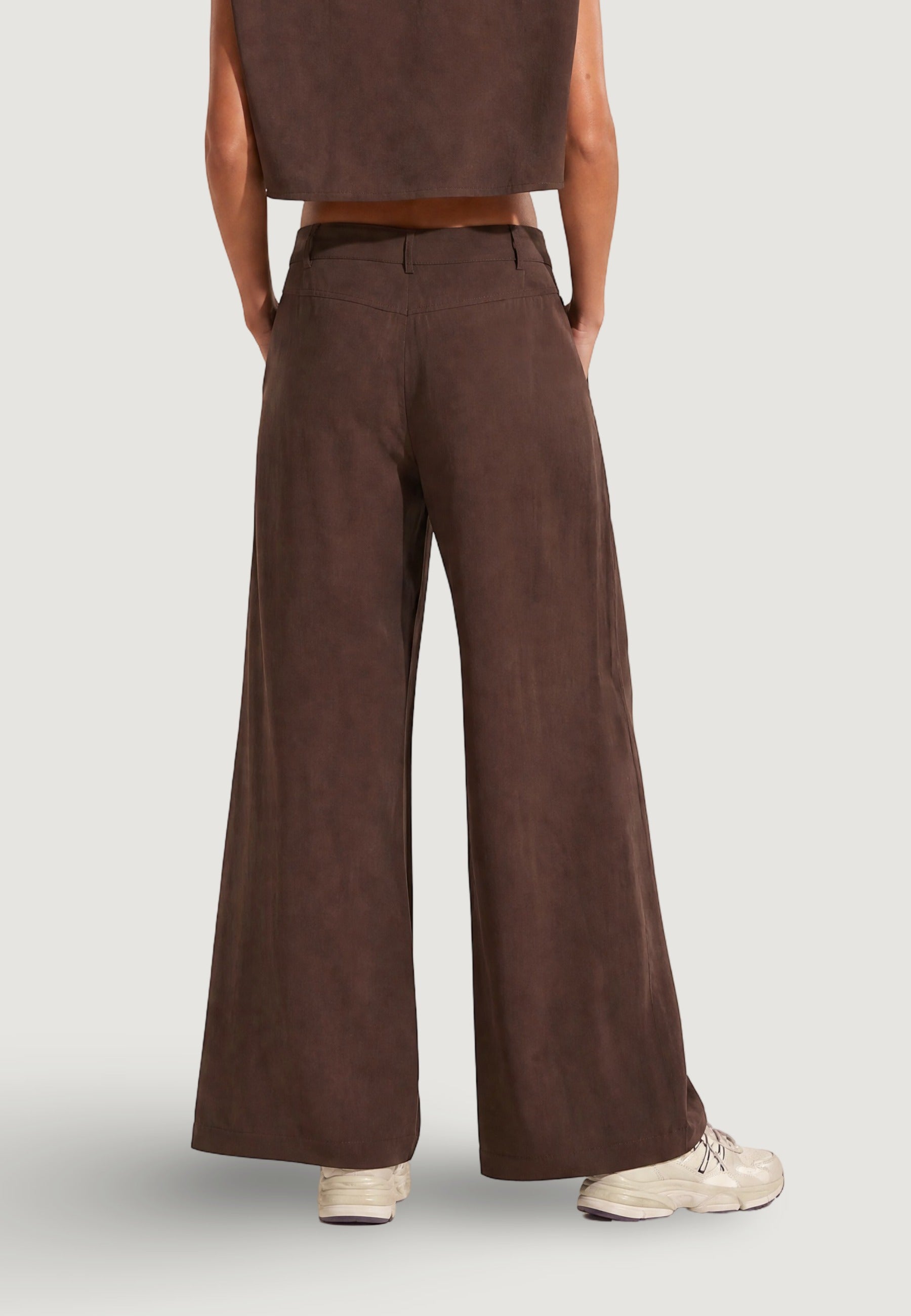 Pantaloni pant. palazzo tencel 30901-2 Caffè