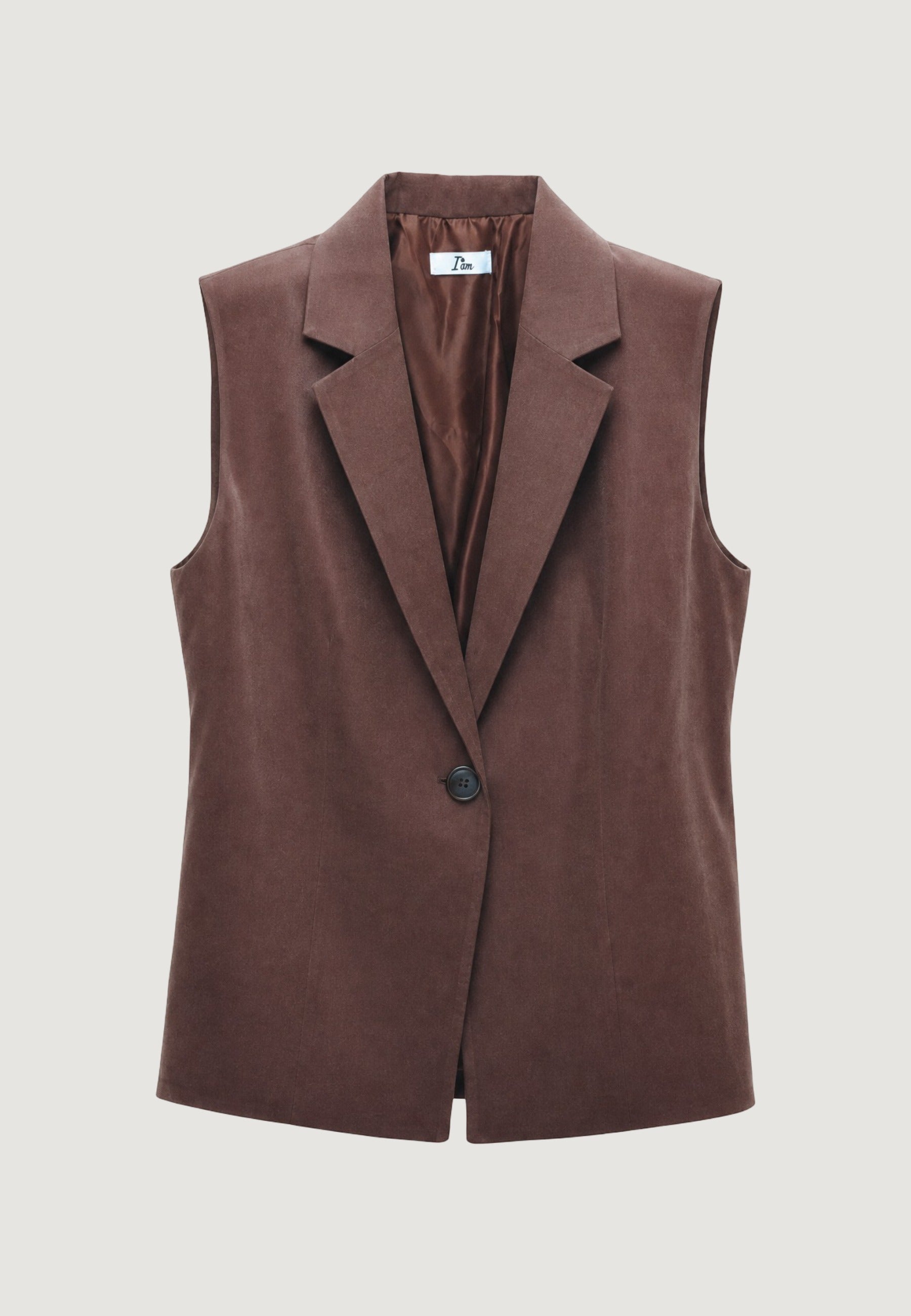 Gilet Elegante gilet tencel 30912-2 Caffè