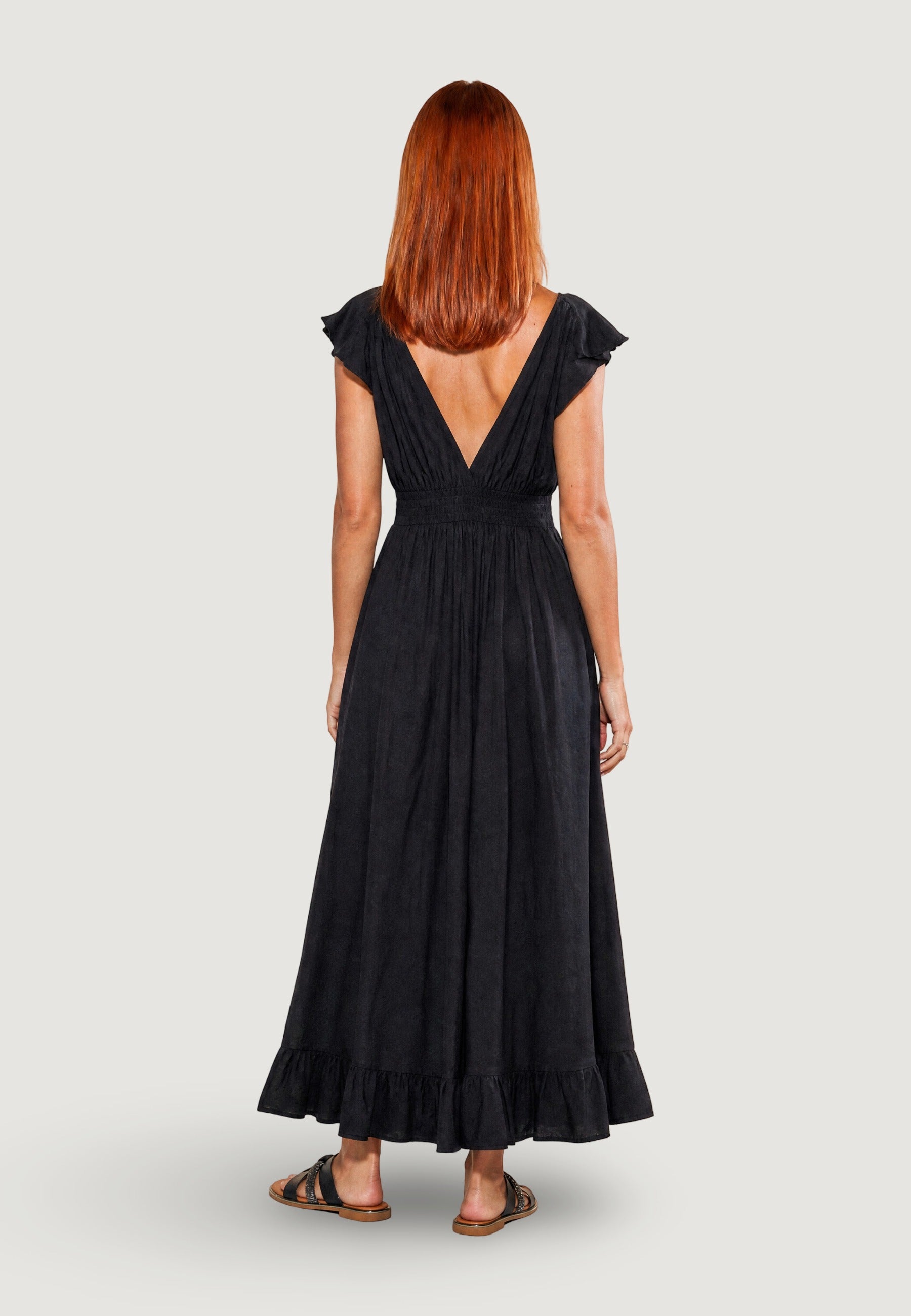 Abito abito lungo crinkle 50088-3 Nero