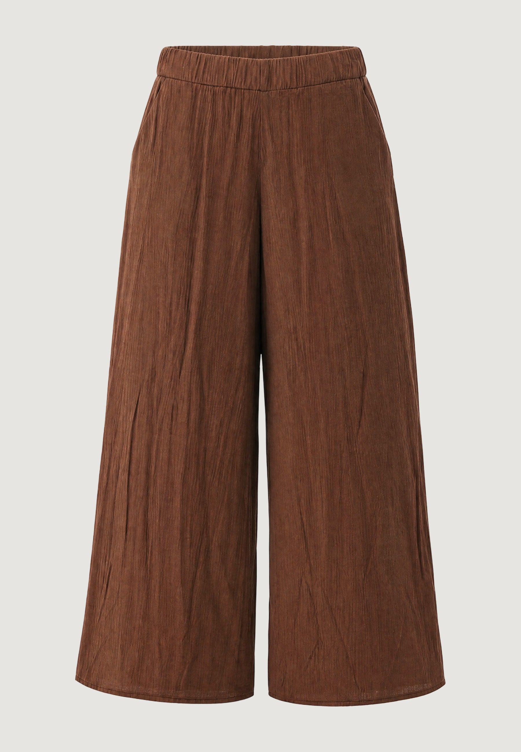 Pantaloni pantalone crinkle 56070-3 Cioccolato