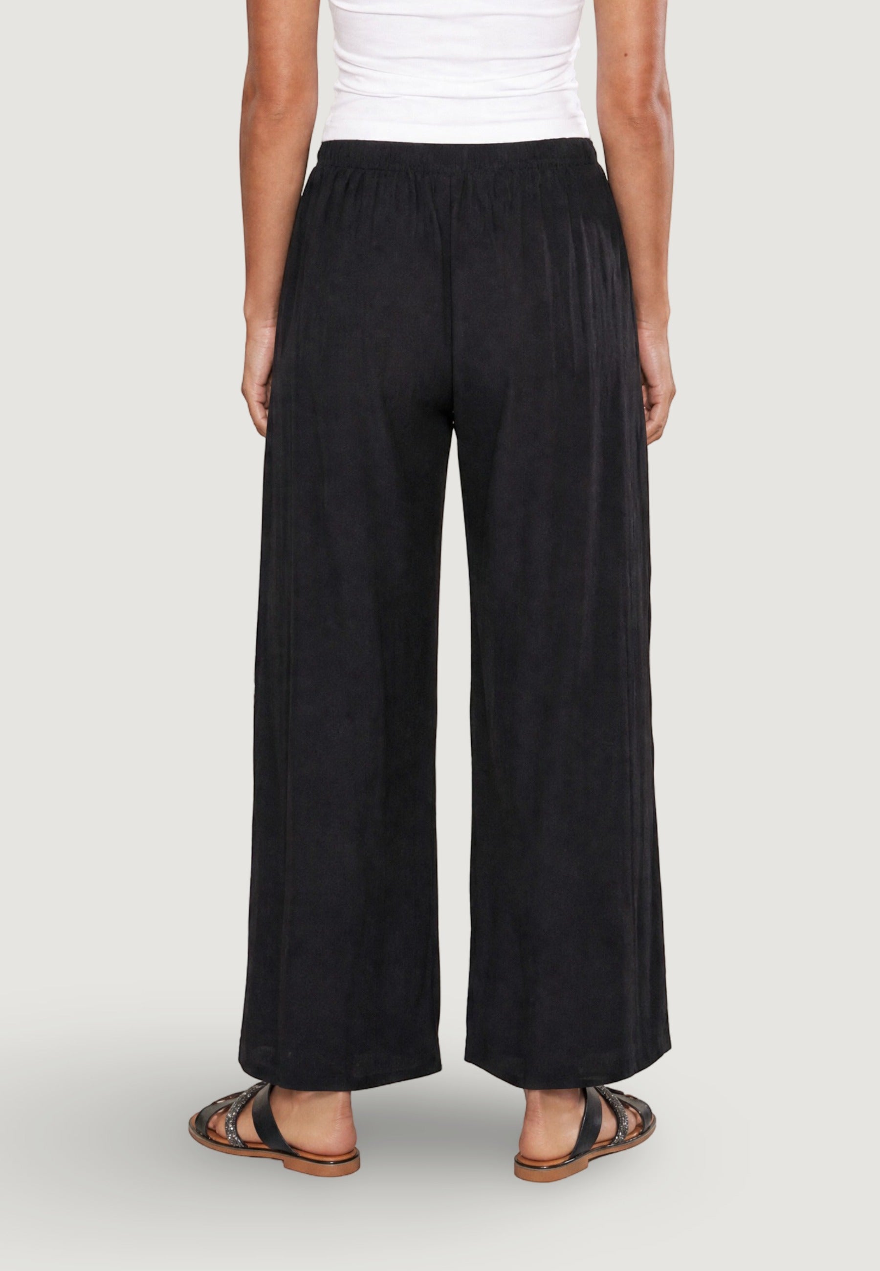 Pantaloni pantalone crinkle 56070-3 Nero
