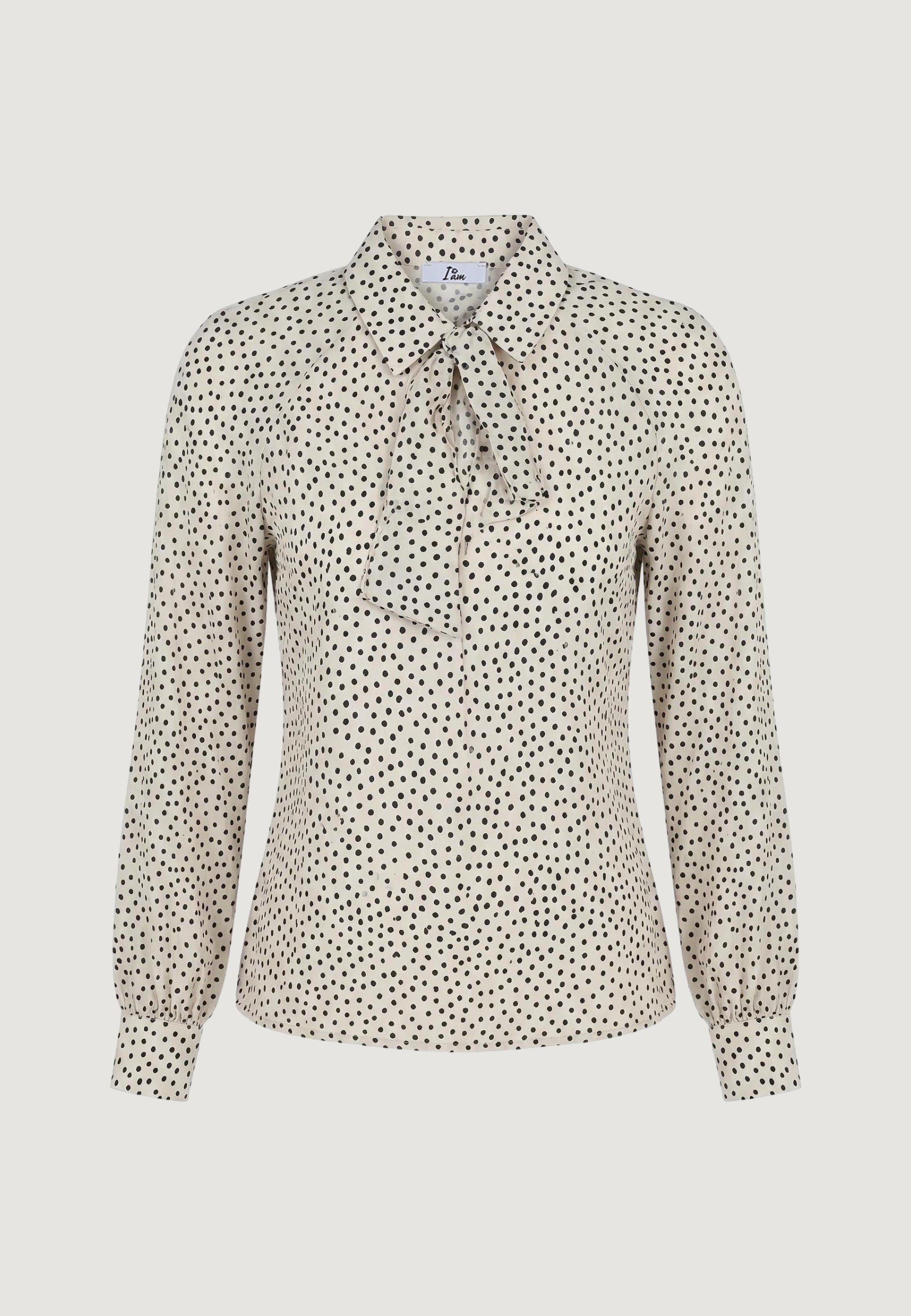 Blusa blusa doppia georgette con cravattino 9060 Panna