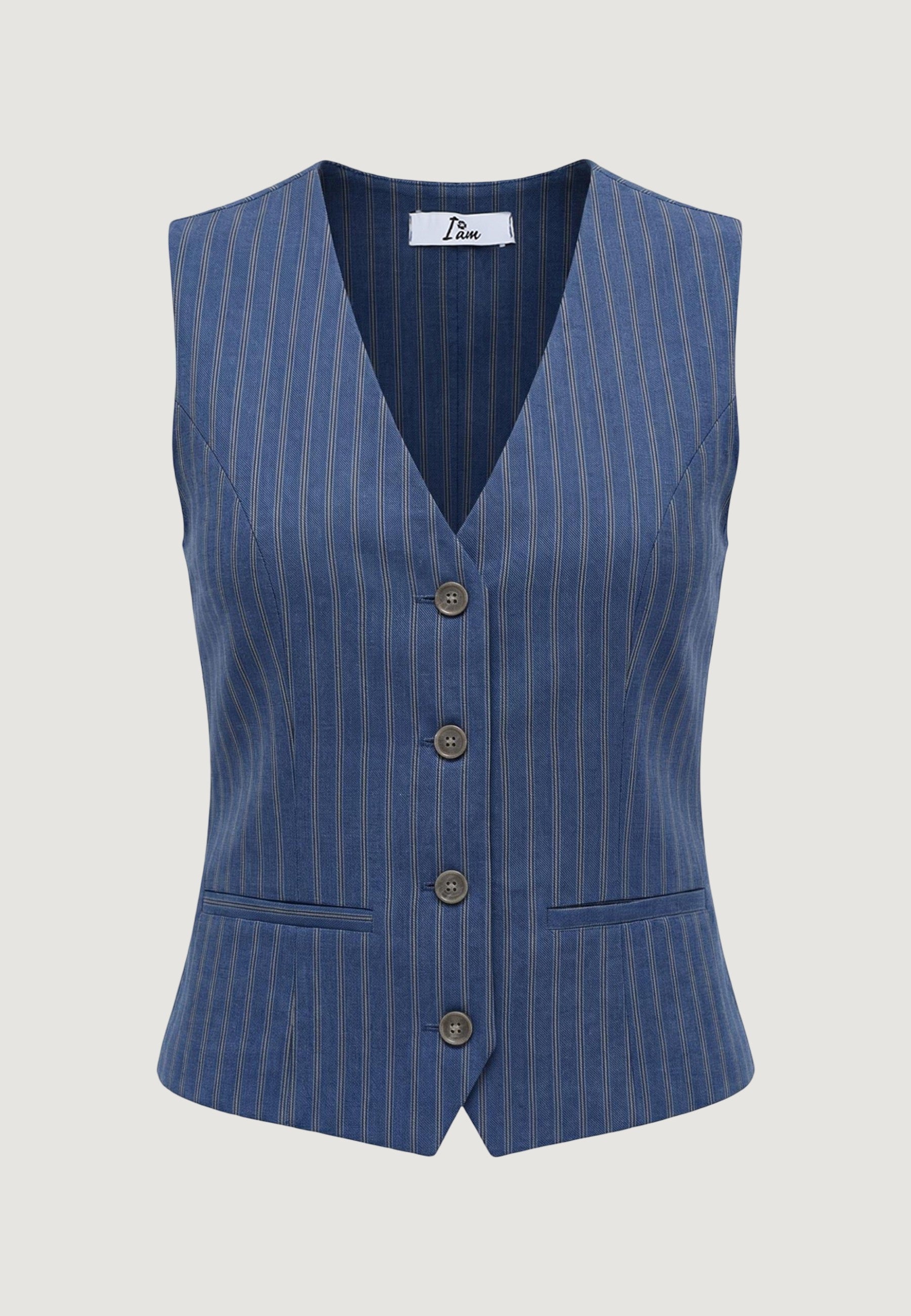 Gilet Elegante gilet gessato lurex 95105 Denim