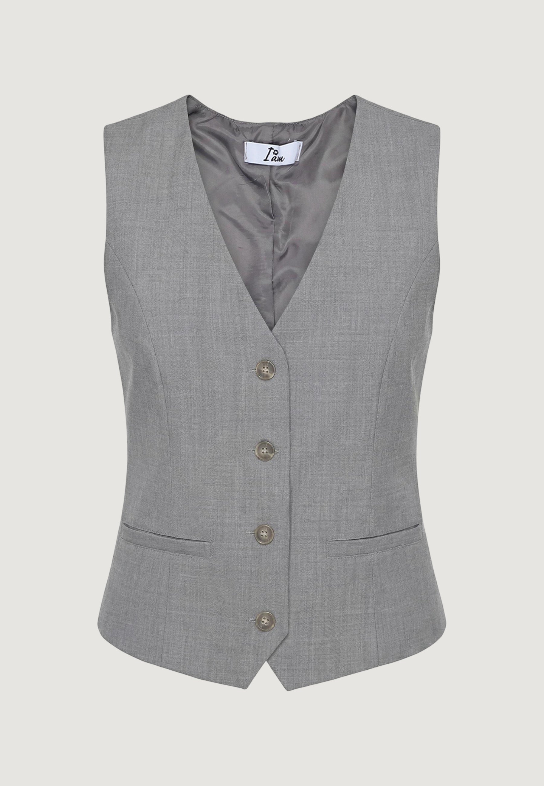 Gilet Elegante gilet gessato lurex 95105 Grigio