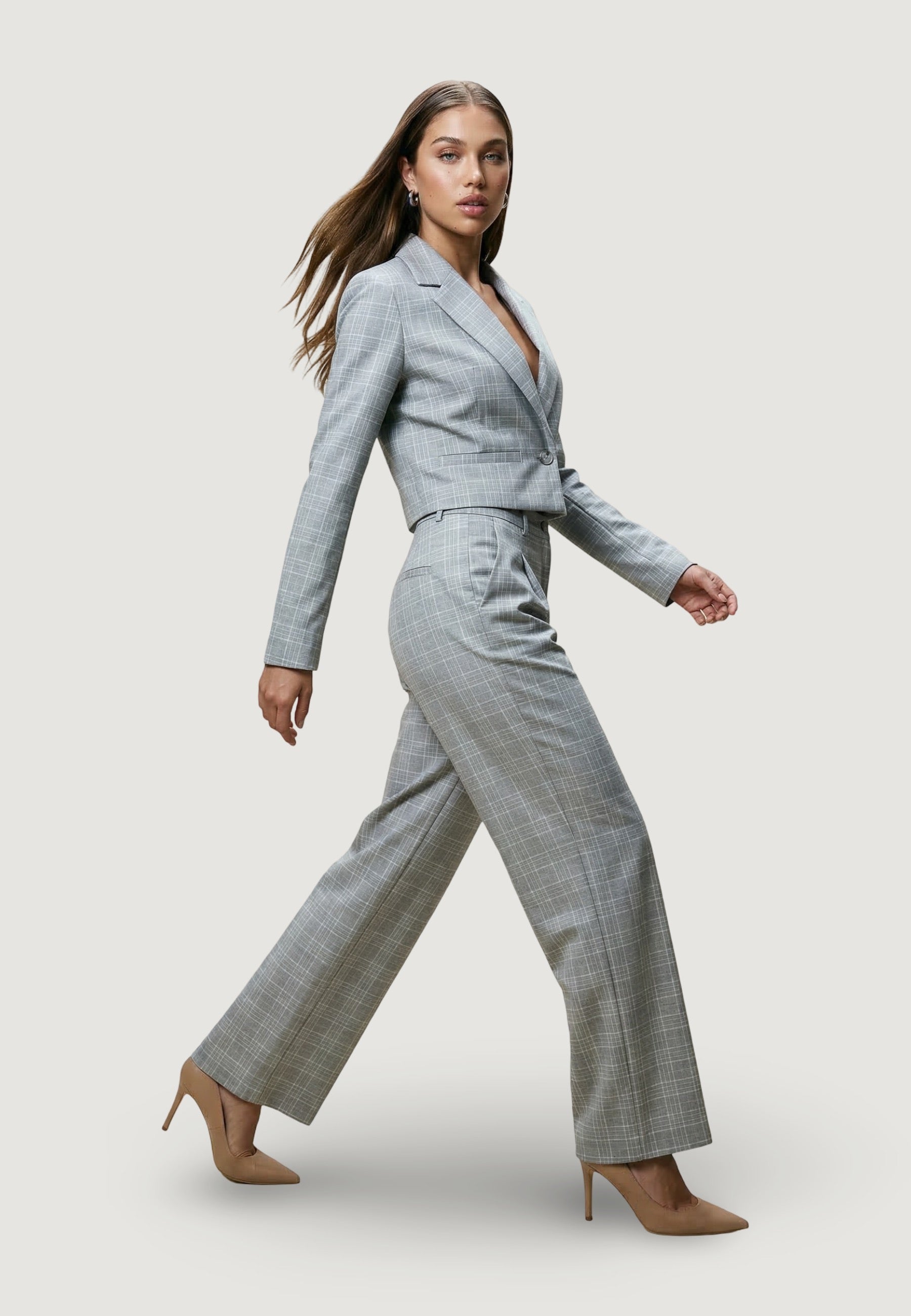 Pantaloni pantalone quadri 95109 Check Beige